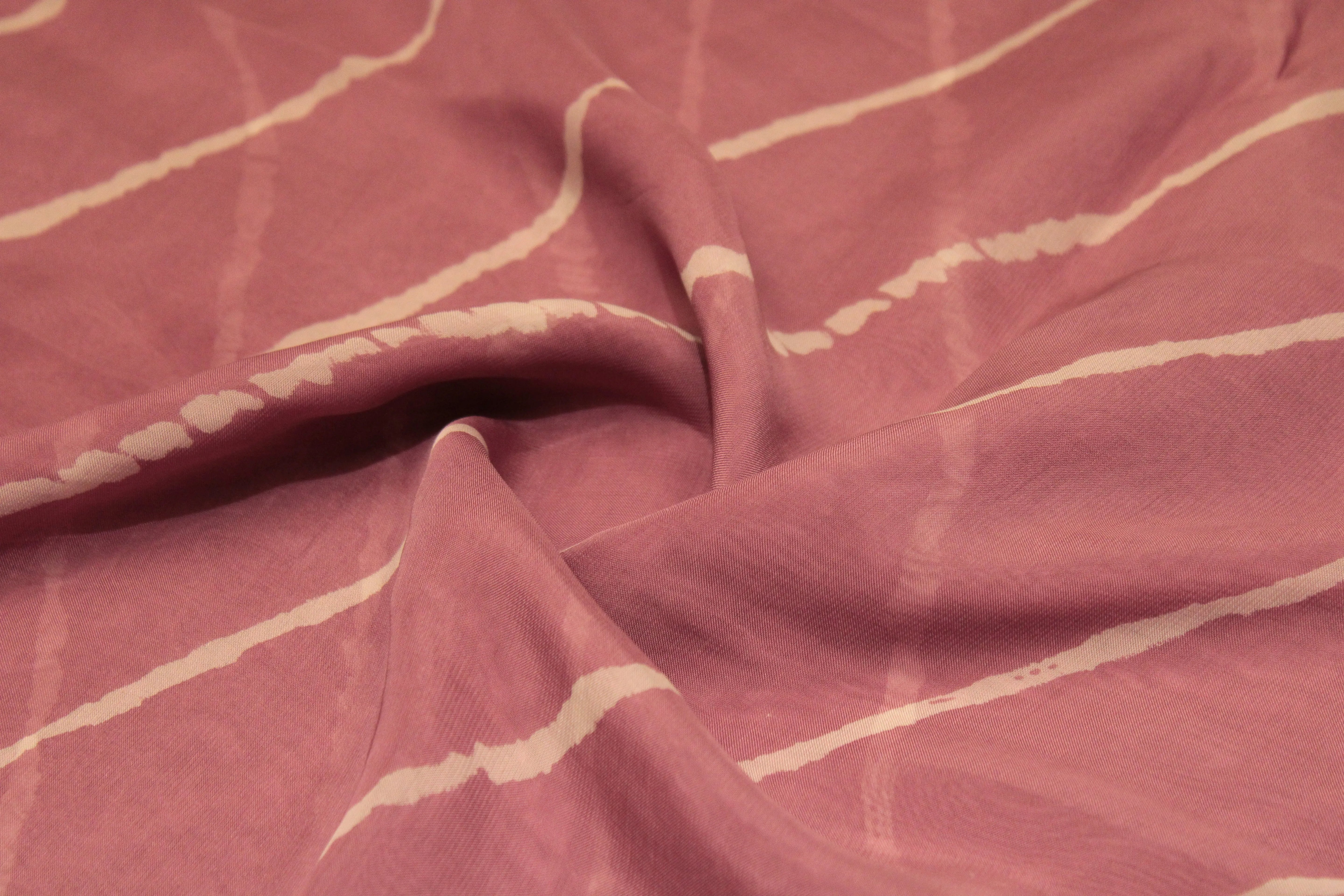 Knots: Pure Organza Lehariya Fabric - Onion