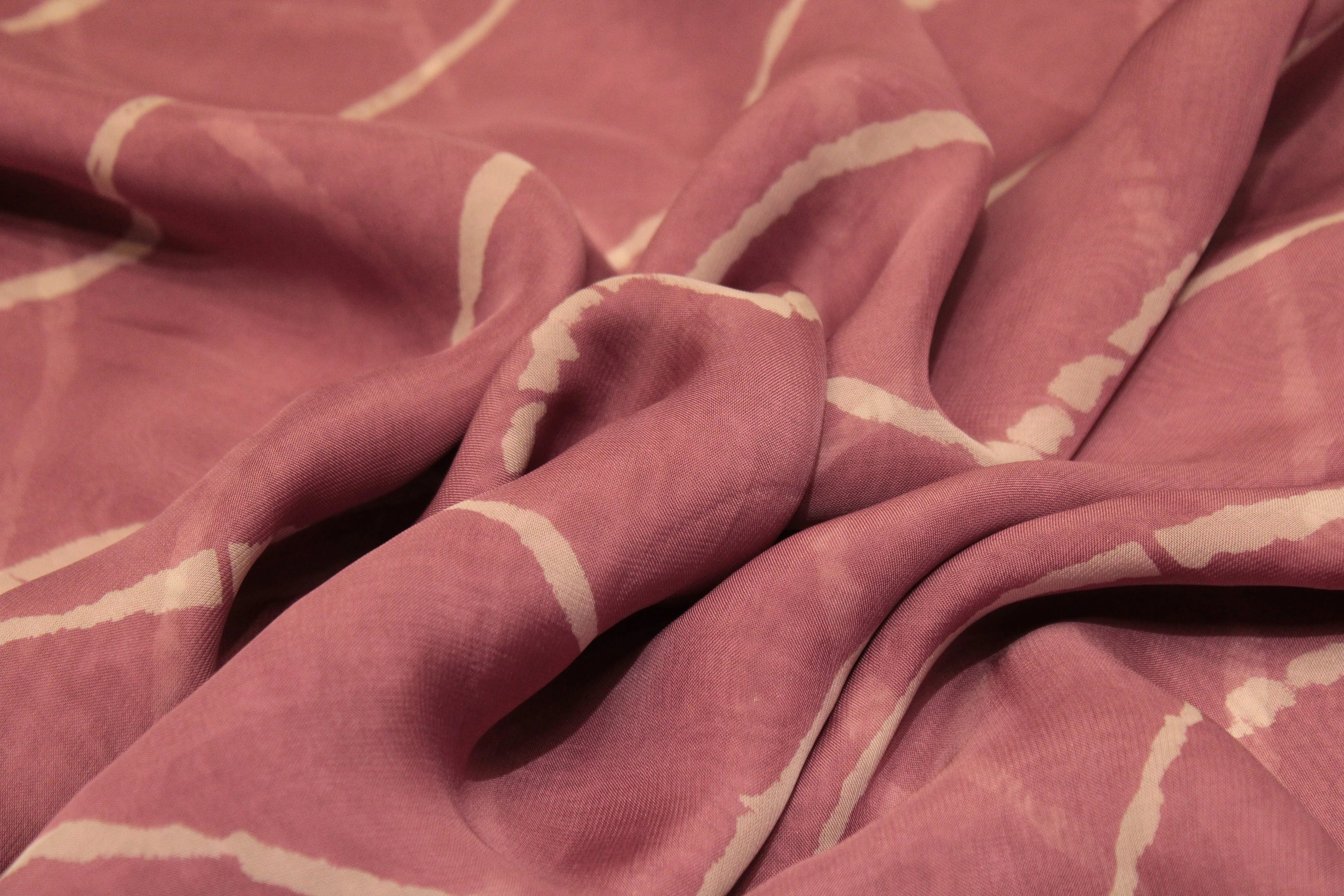 Knots: Pure Organza Lehariya Fabric - Onion