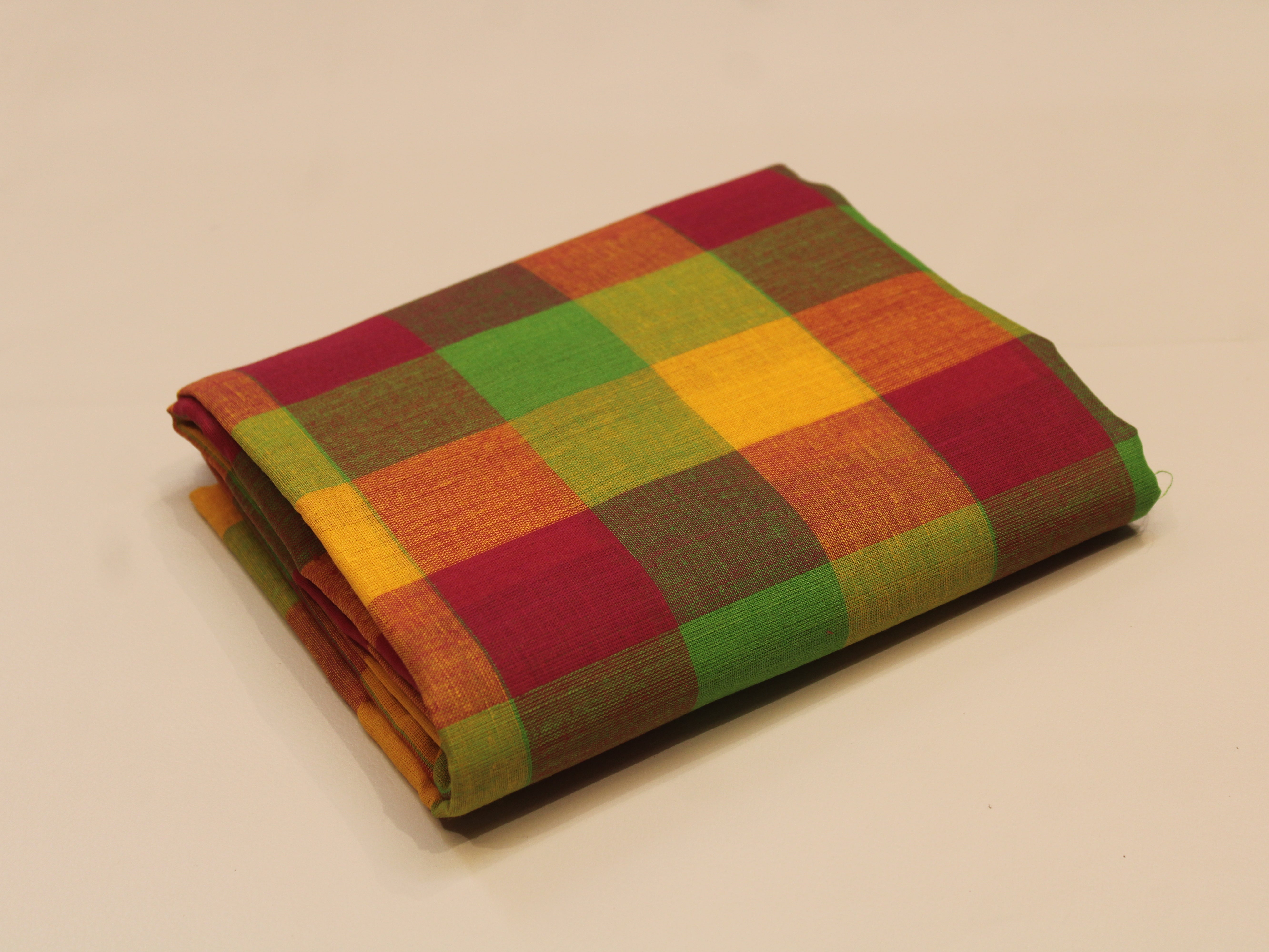 Pure Cotton Handloom Multi Checked Fabric 44 Inch | Mfoks