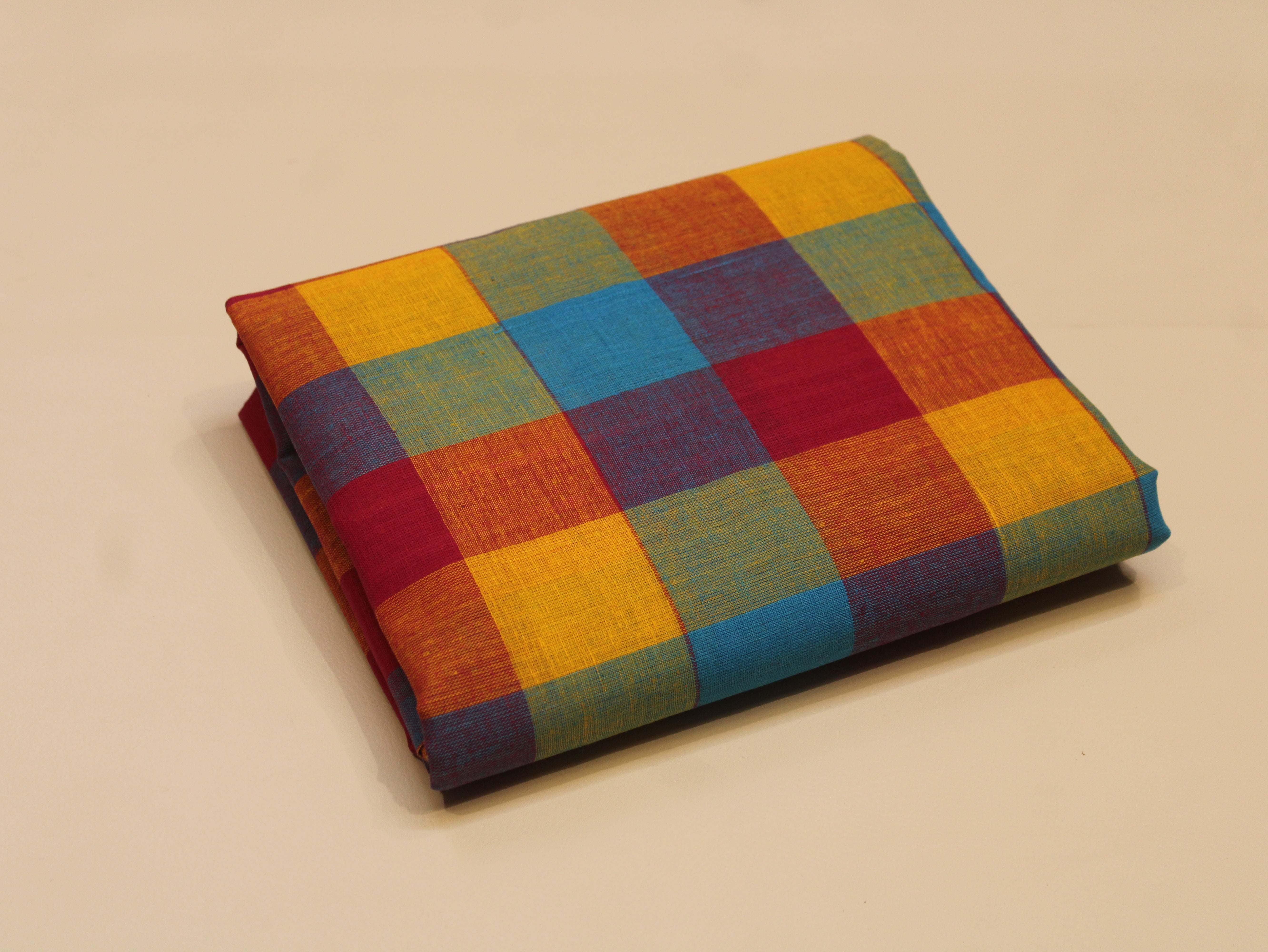 Pure Cotton Handloom Multi Checked Fabric 44 Inch | Mfoks