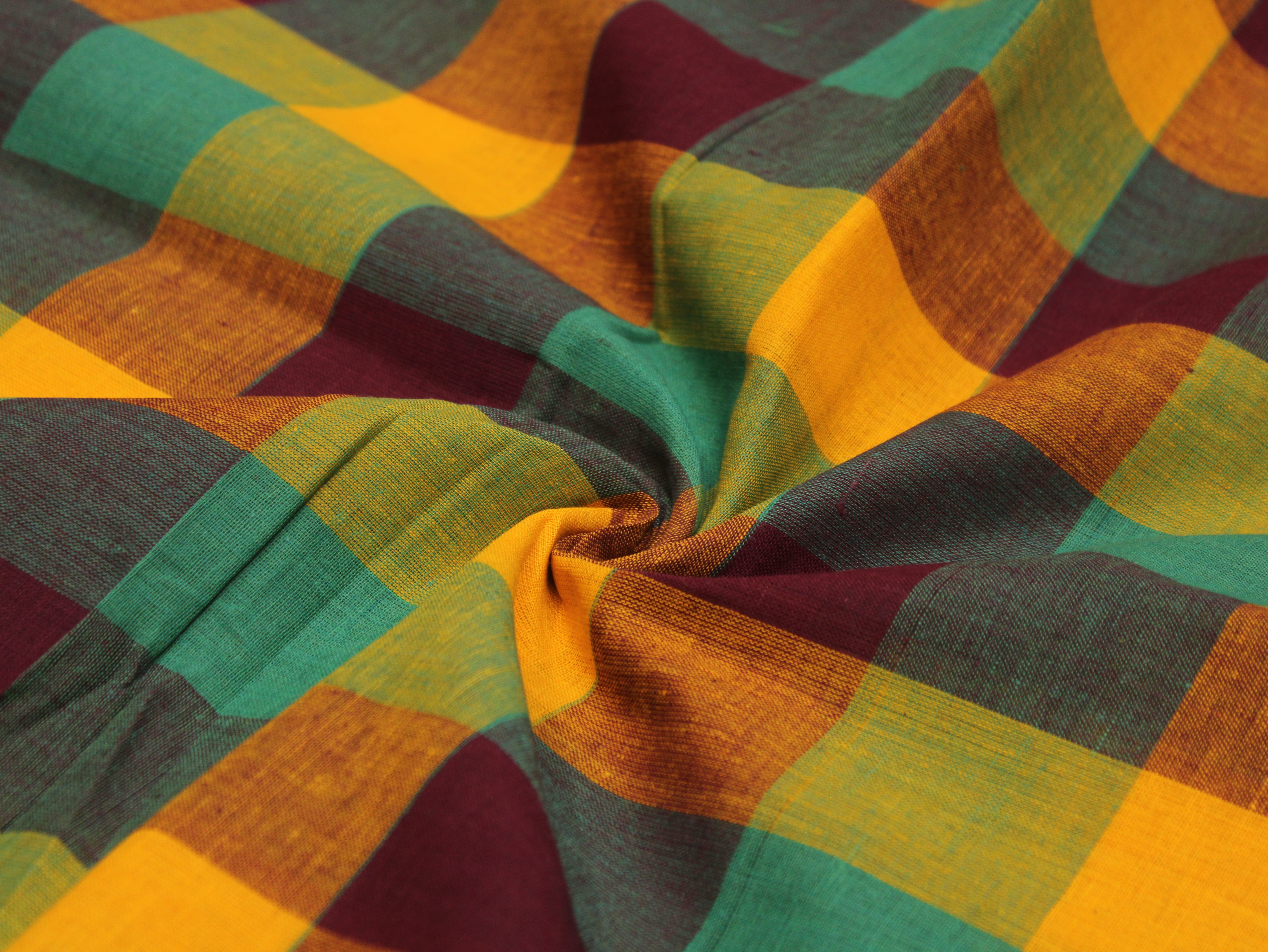 Pure Cotton Handloom Multi Checked Fabric 44 Inch | Mfoks