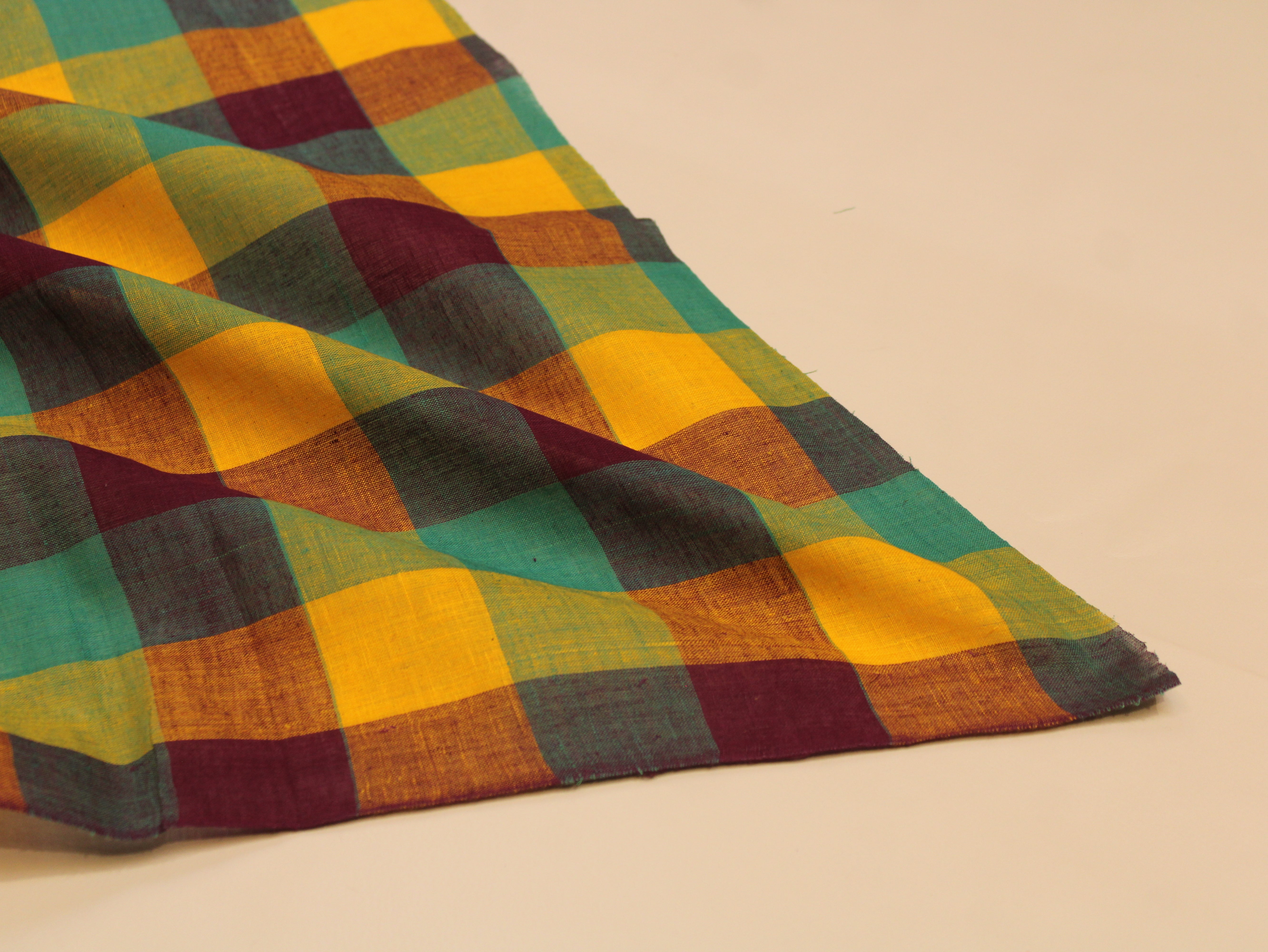 Pure Cotton Handloom Multi Checked Fabric 44 Inch | Mfoks