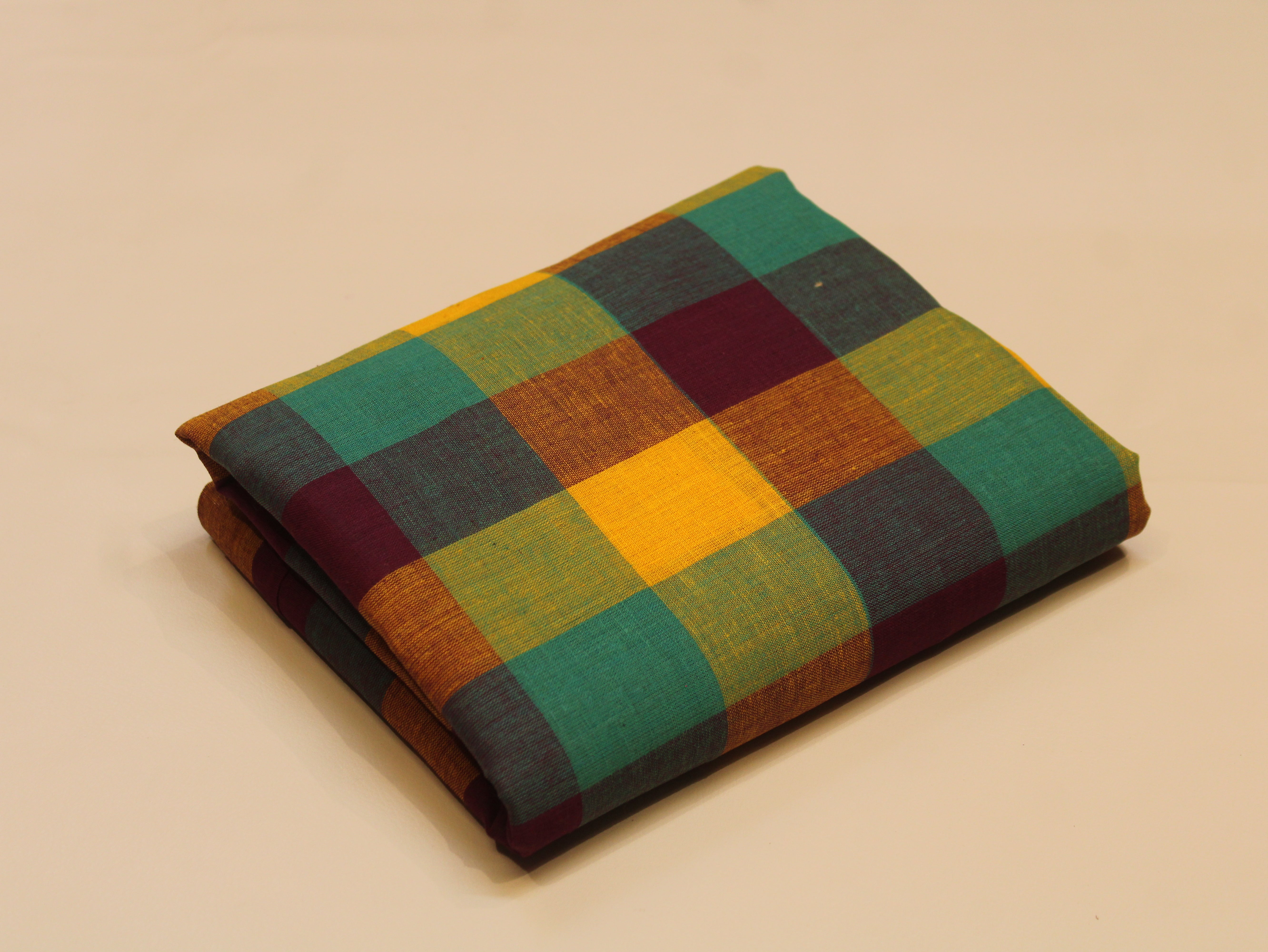 Pure Cotton Handloom Multi Checked Fabric 44 Inch | Mfoks