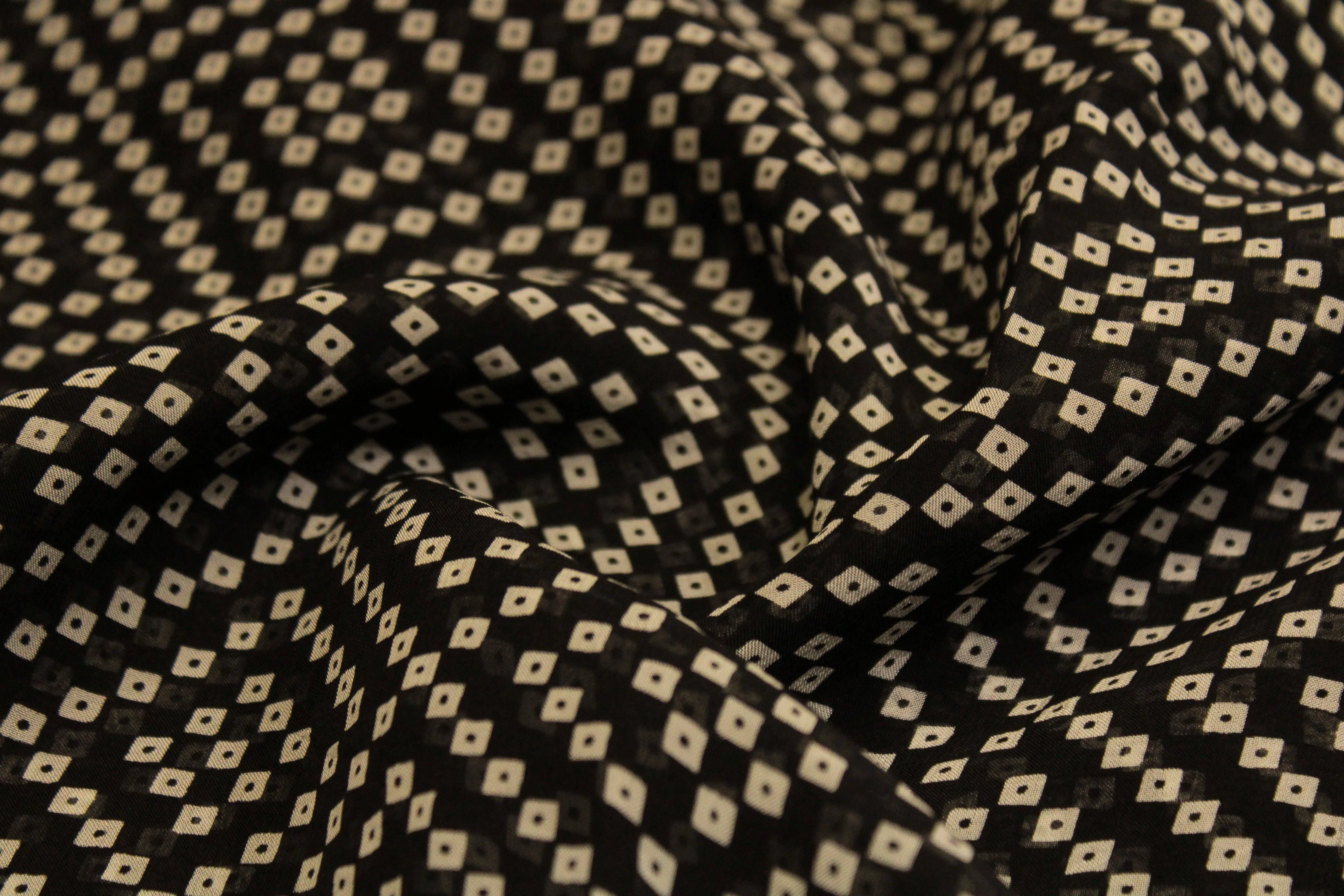 Knots: Pure Organza Bandhej Fabric - Black