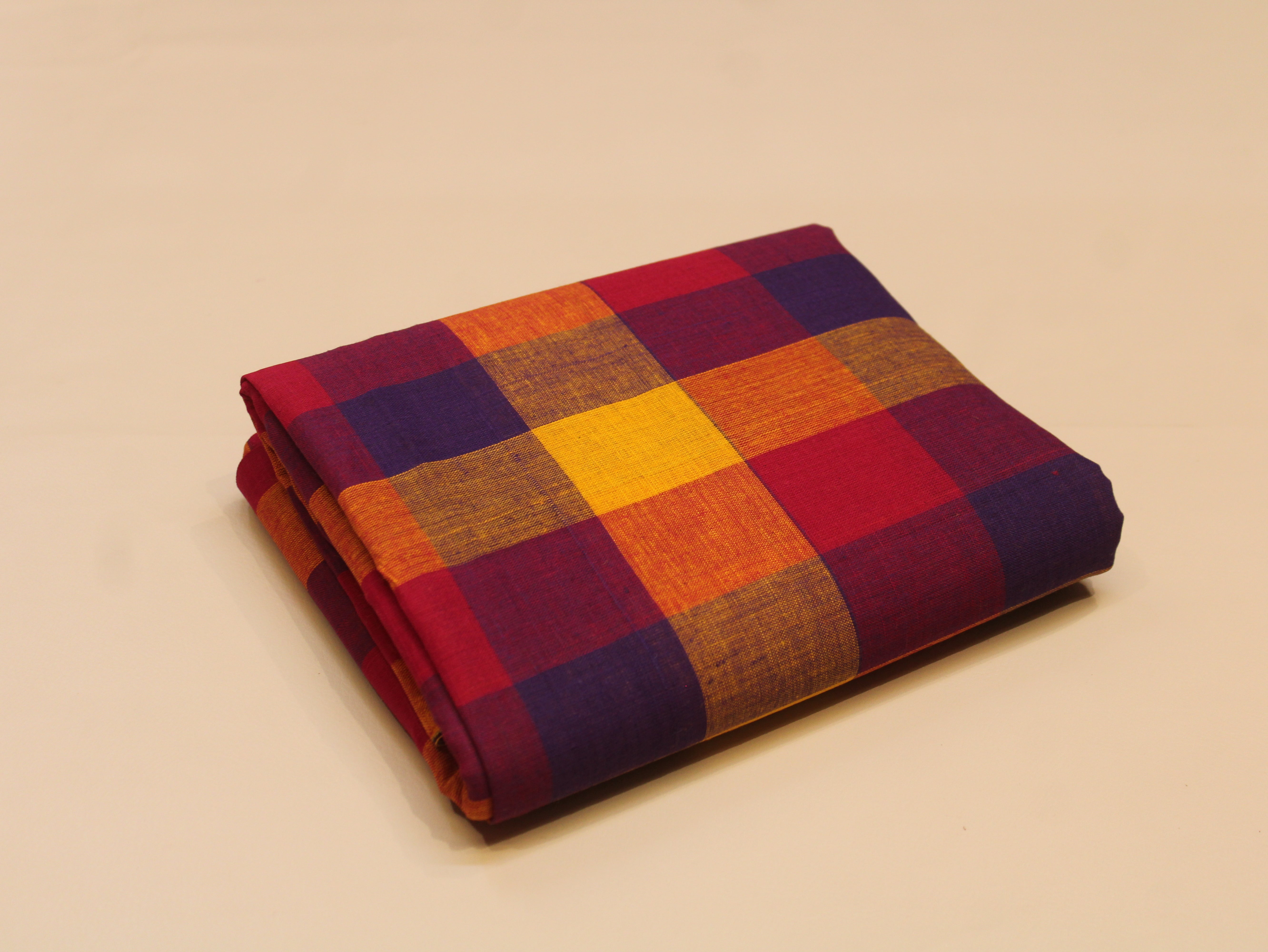 Pure Cotton Handloom Multi Checked Fabric 44 Inch | Mfoks