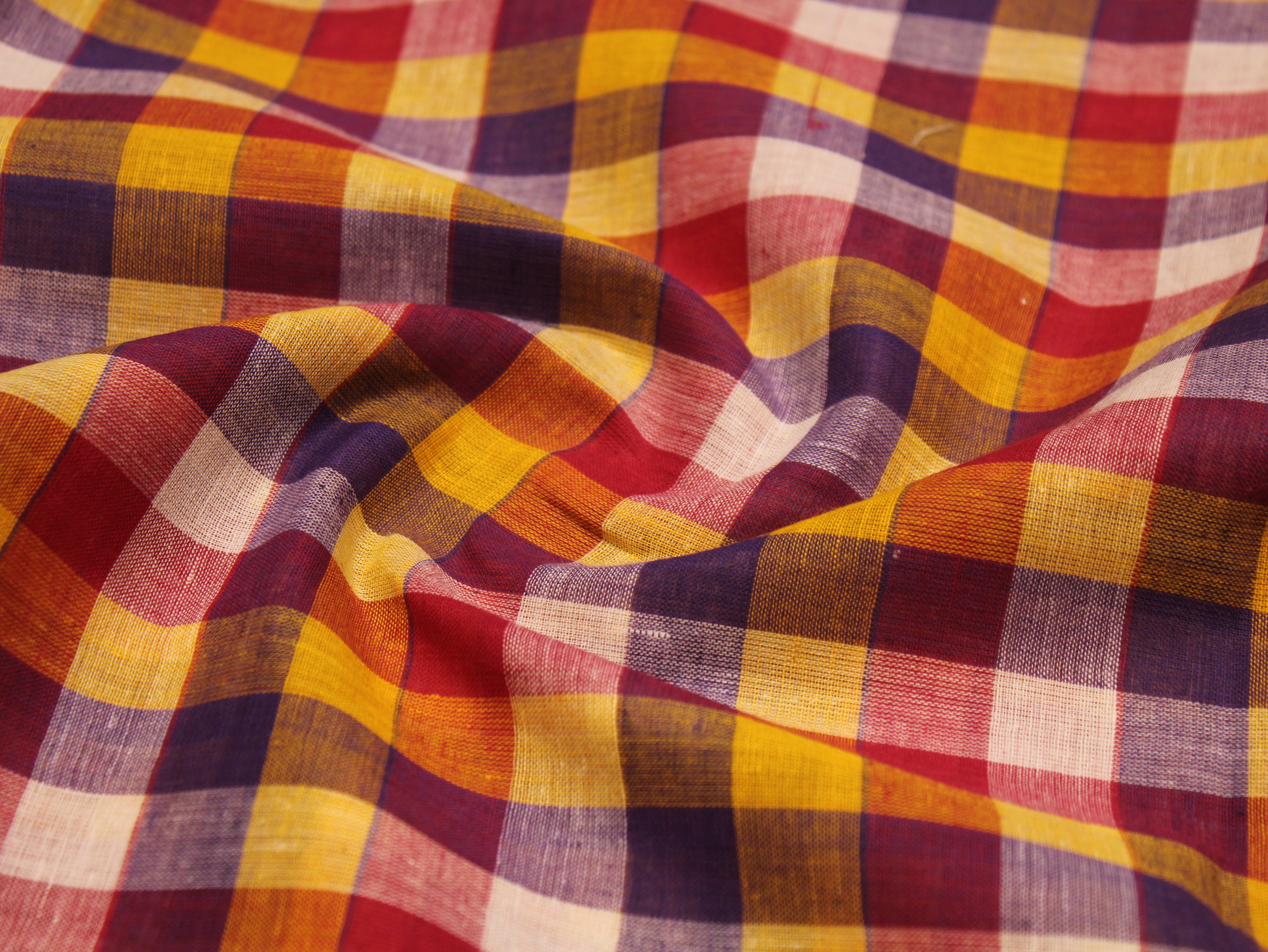 Pure Cotton Handloom Multi Checked Fabric 44 Inch | Mfoks