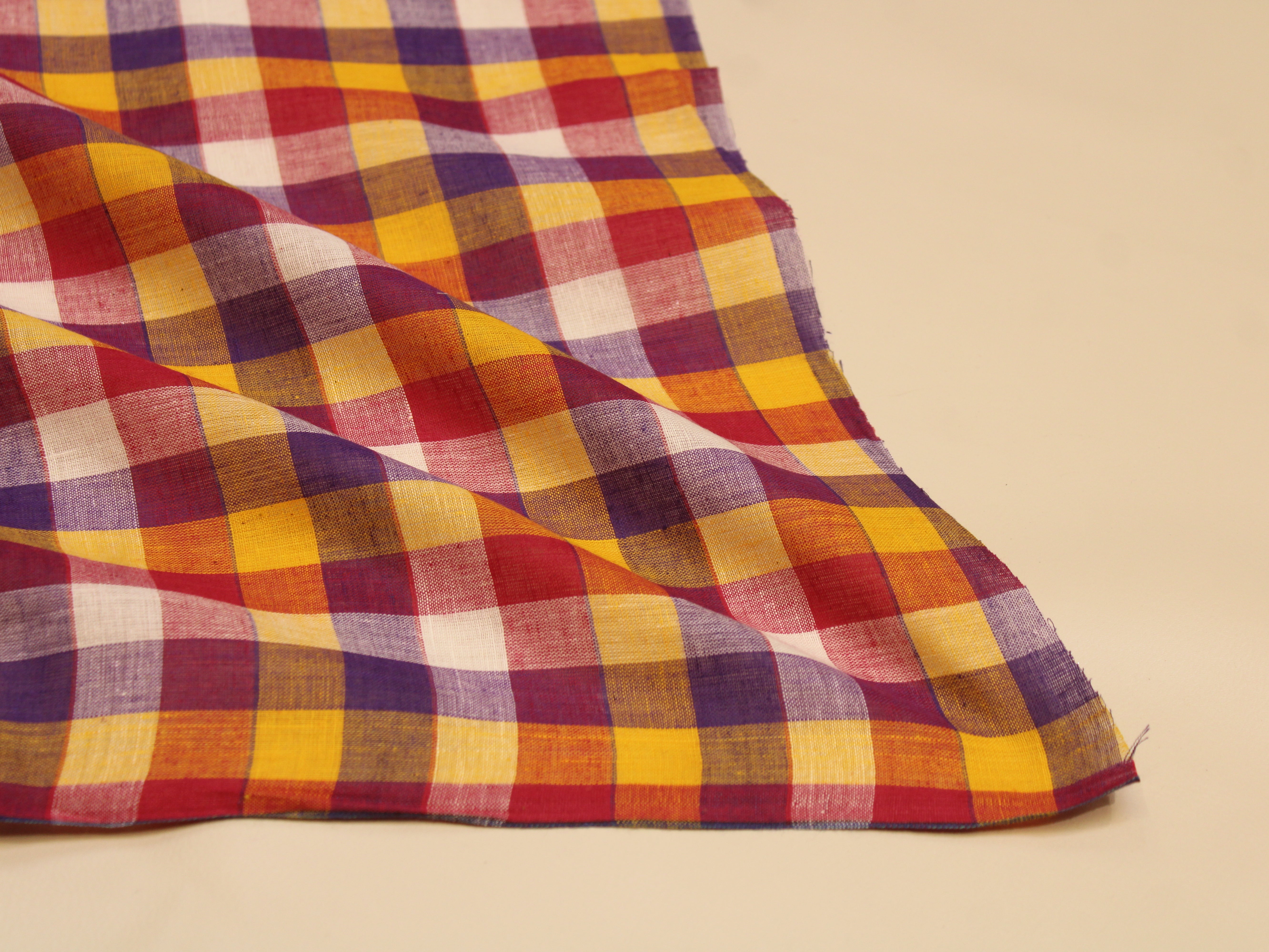 Pure Cotton Handloom Multi Checked Fabric 44 Inch | Mfoks