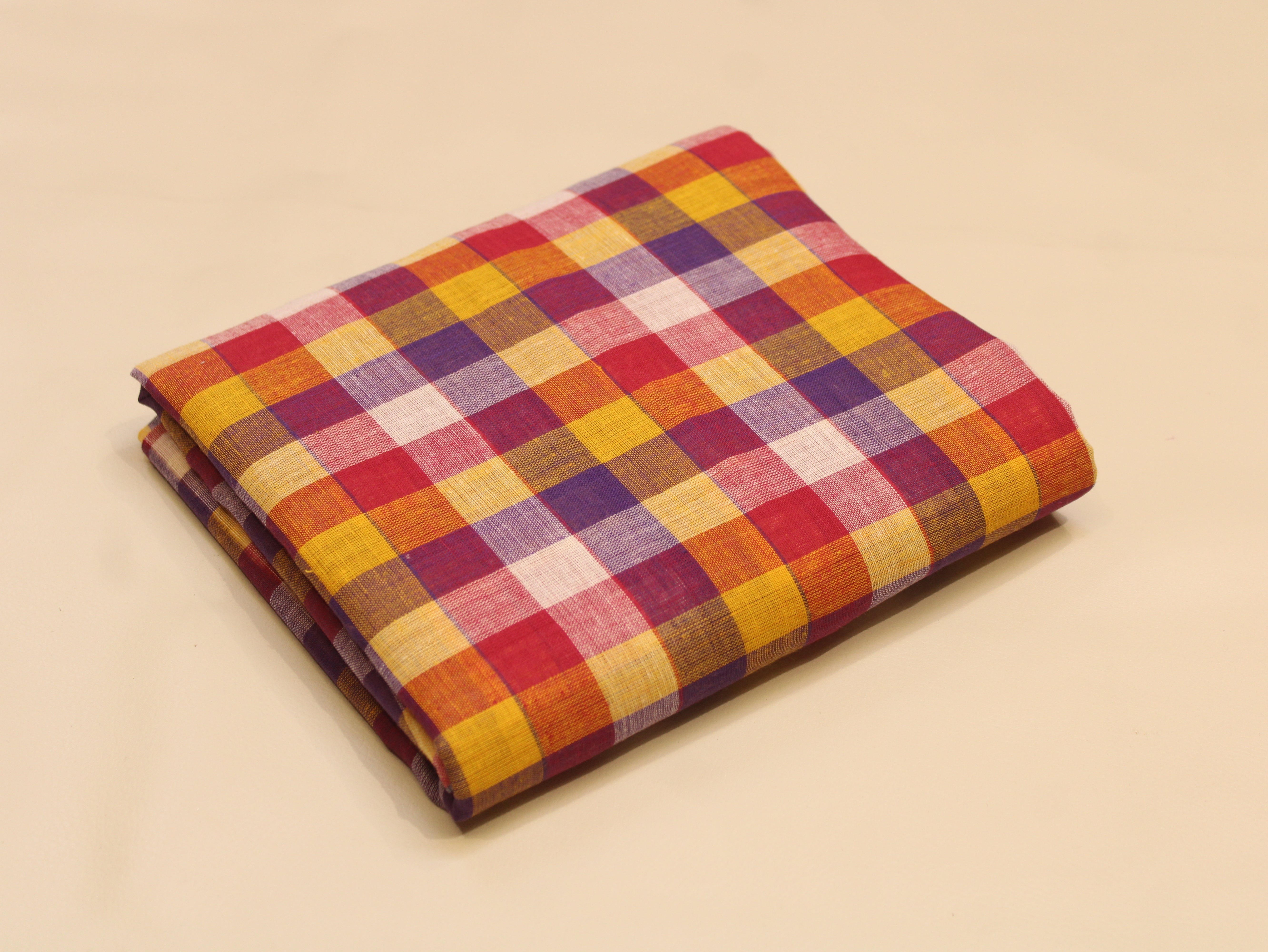 Pure Cotton Handloom Multi Checked Fabric 44 Inch | Mfoks