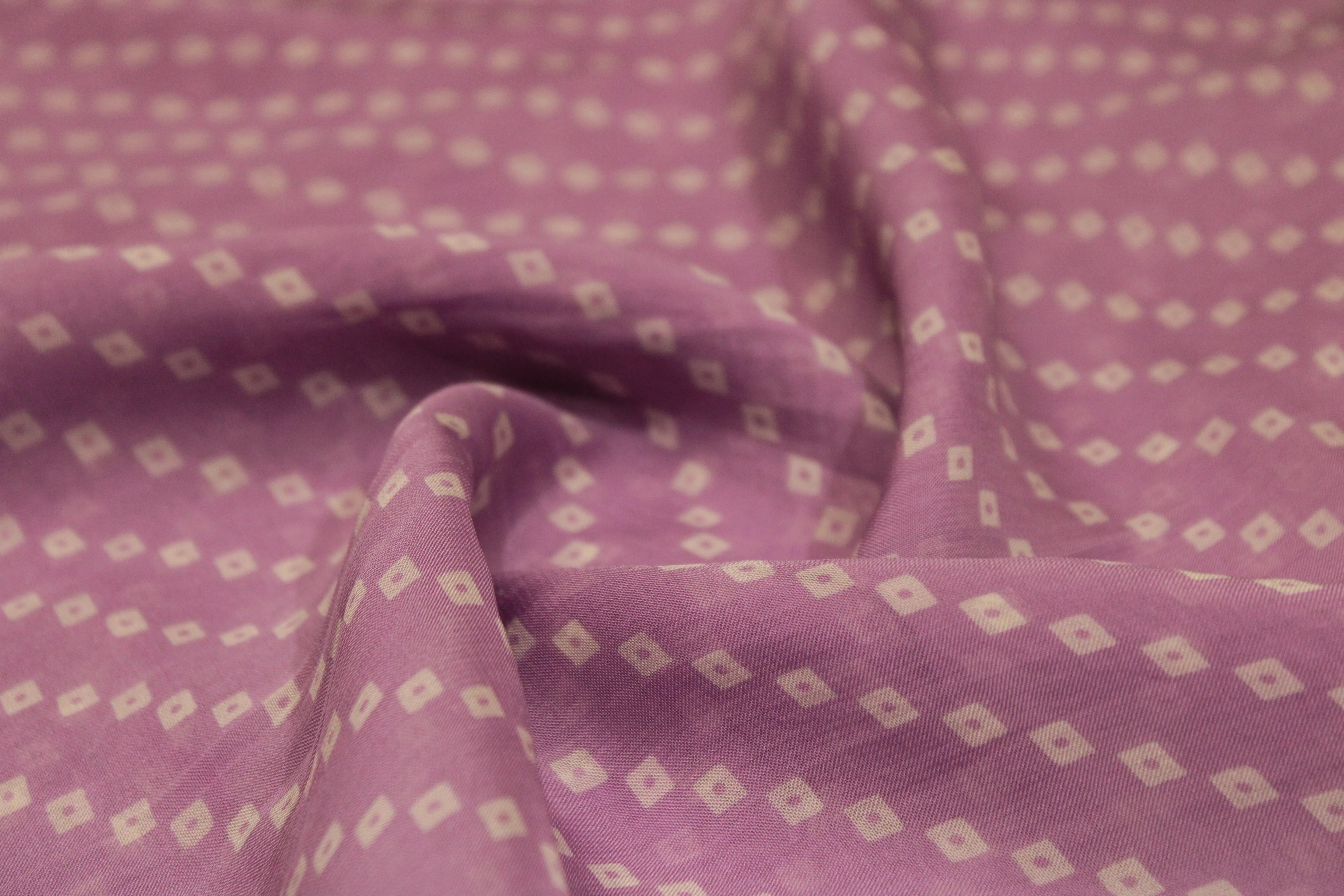 Knots: Pure Organza Bandhej Fabric - Lavender