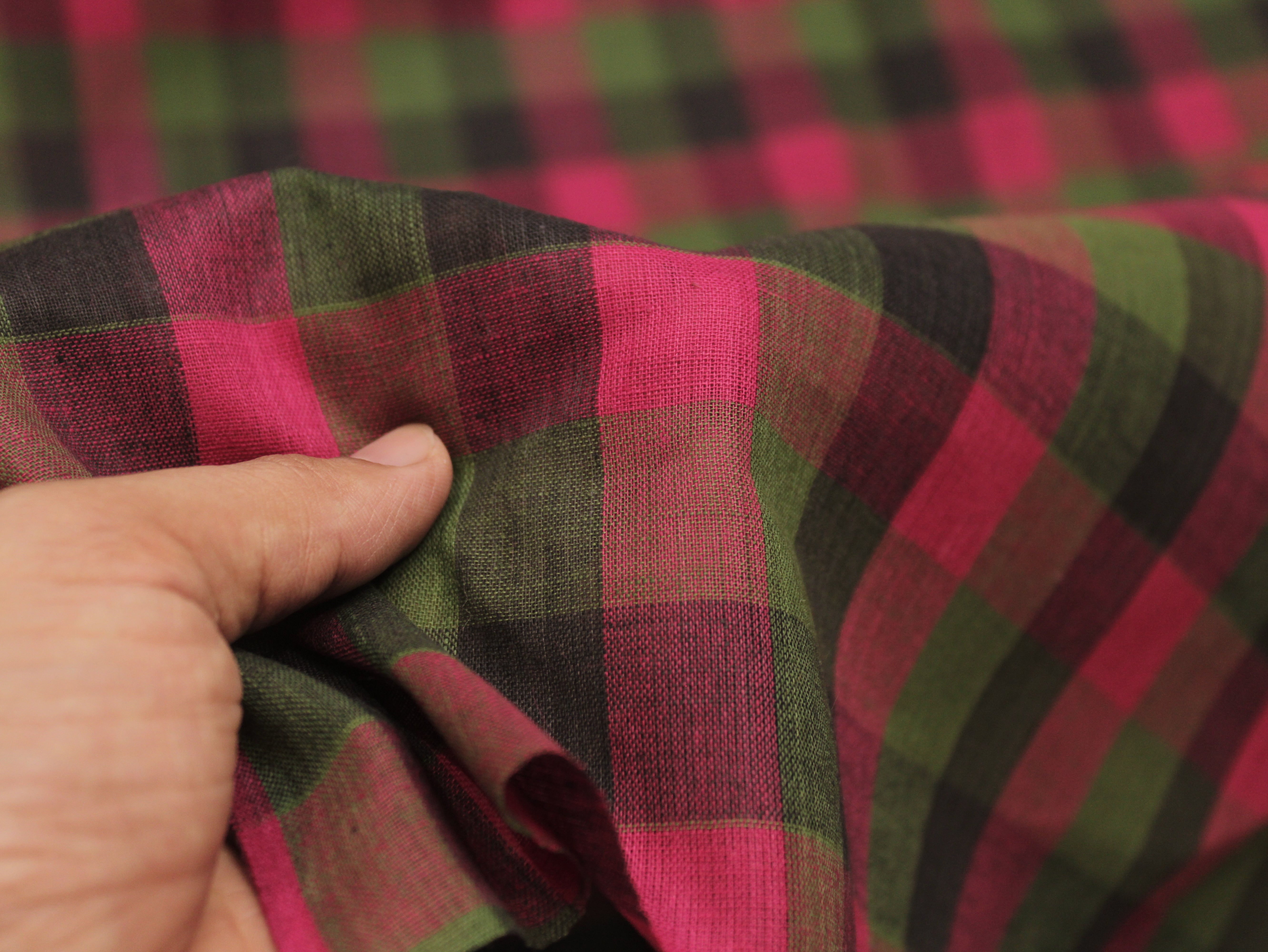 Pure Cotton Handloom Multi Checked Fabric 44 Inch | Mfoks
