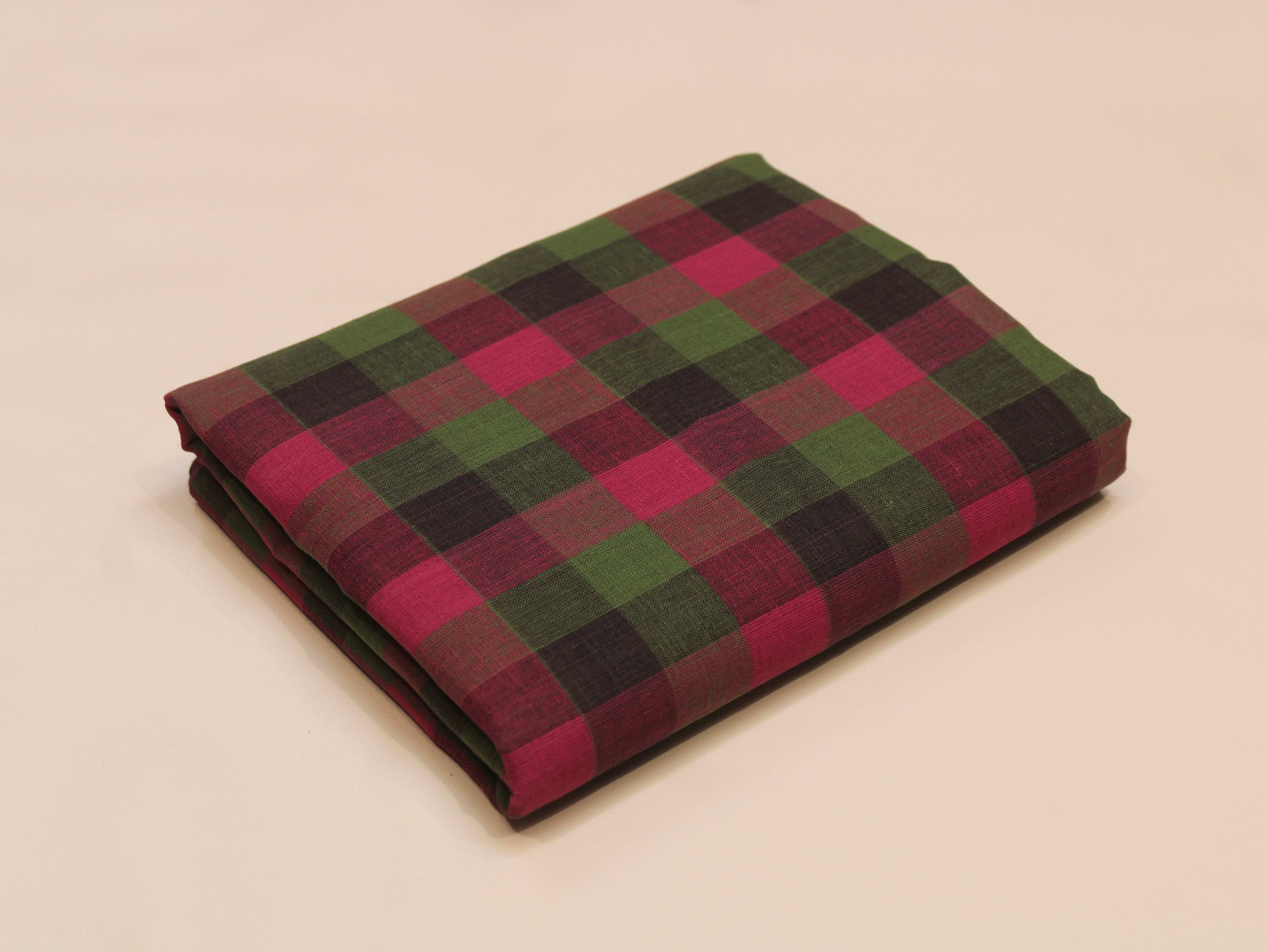 Pure Cotton Handloom Multi Checked Fabric 44 Inch | Mfoks
