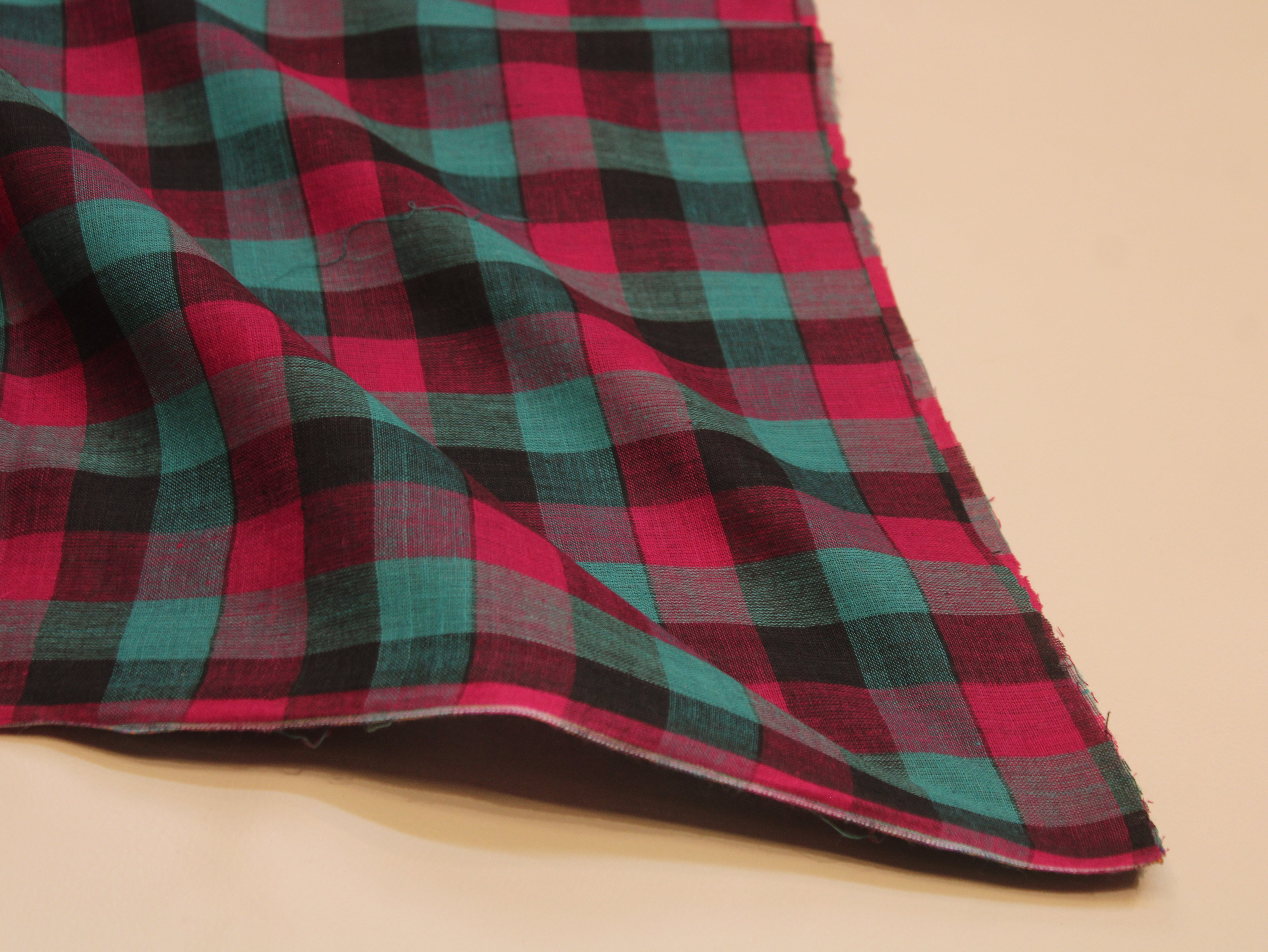 Pure Cotton Handloom Multi Checked Fabric 44 Inch | Mfoks