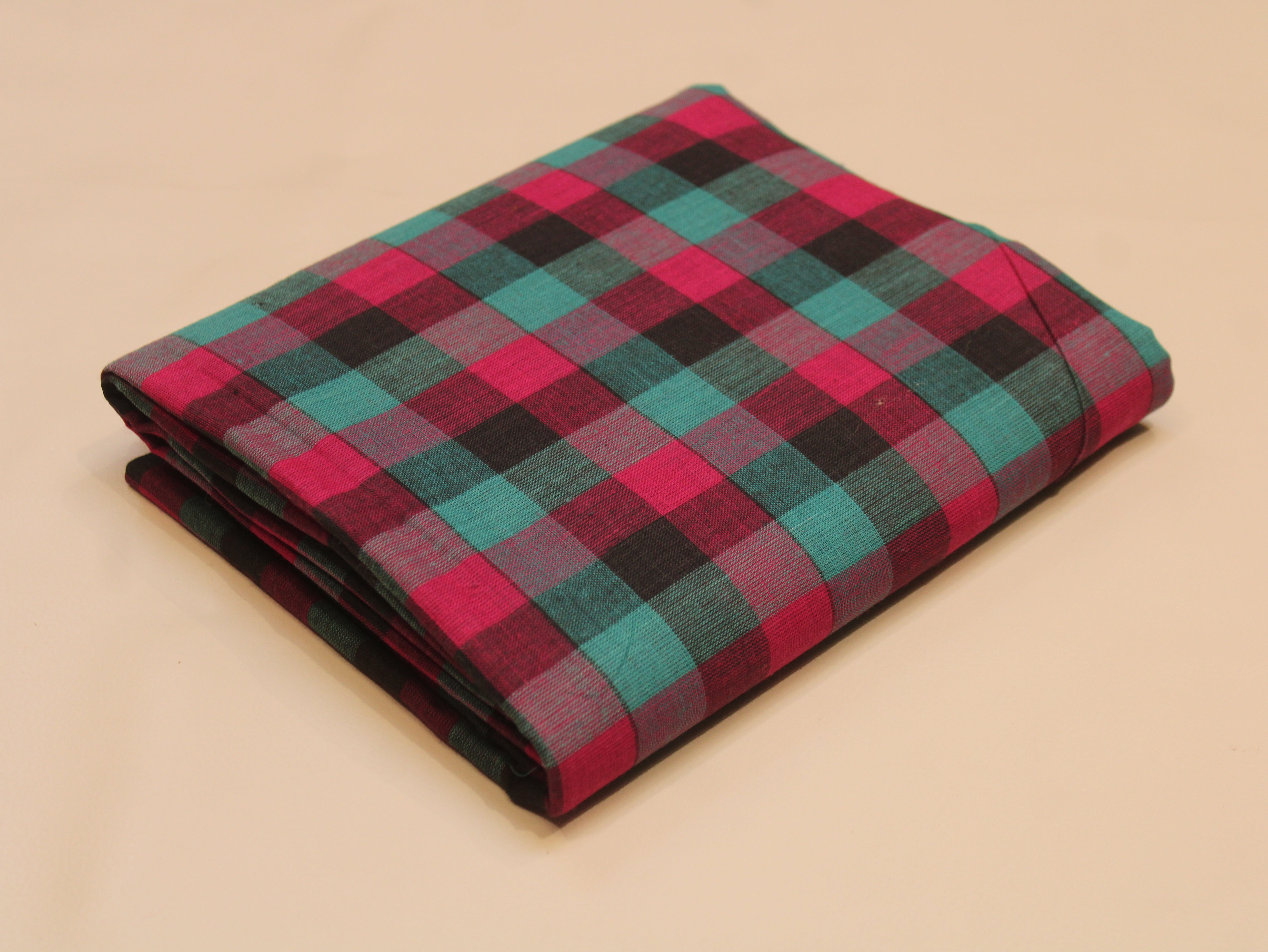 Pure Cotton Handloom Multi Checked Fabric 44 Inch | Mfoks