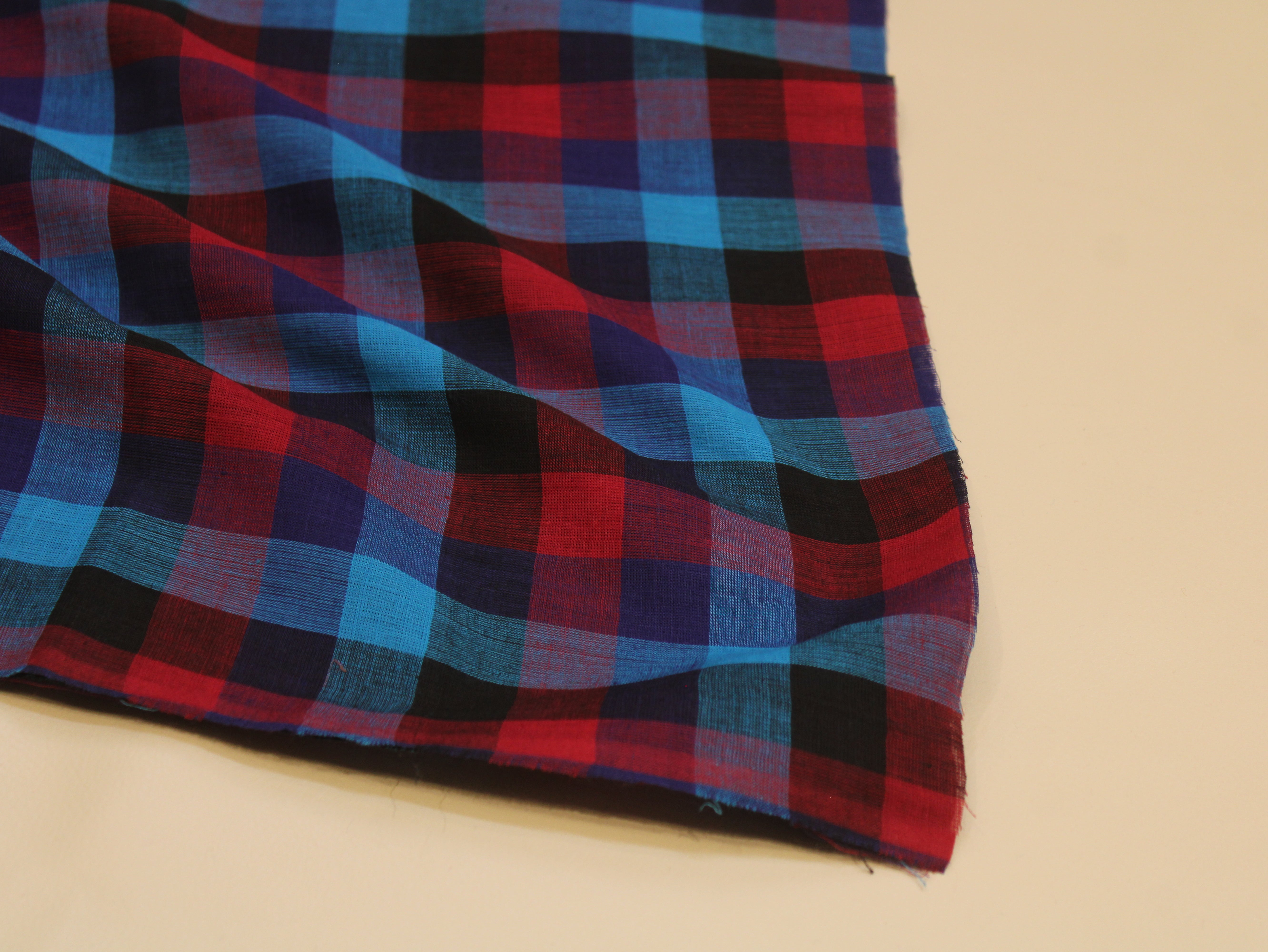 Pure Cotton Handloom Multi Checked Fabric 44 Inch | Mfoks