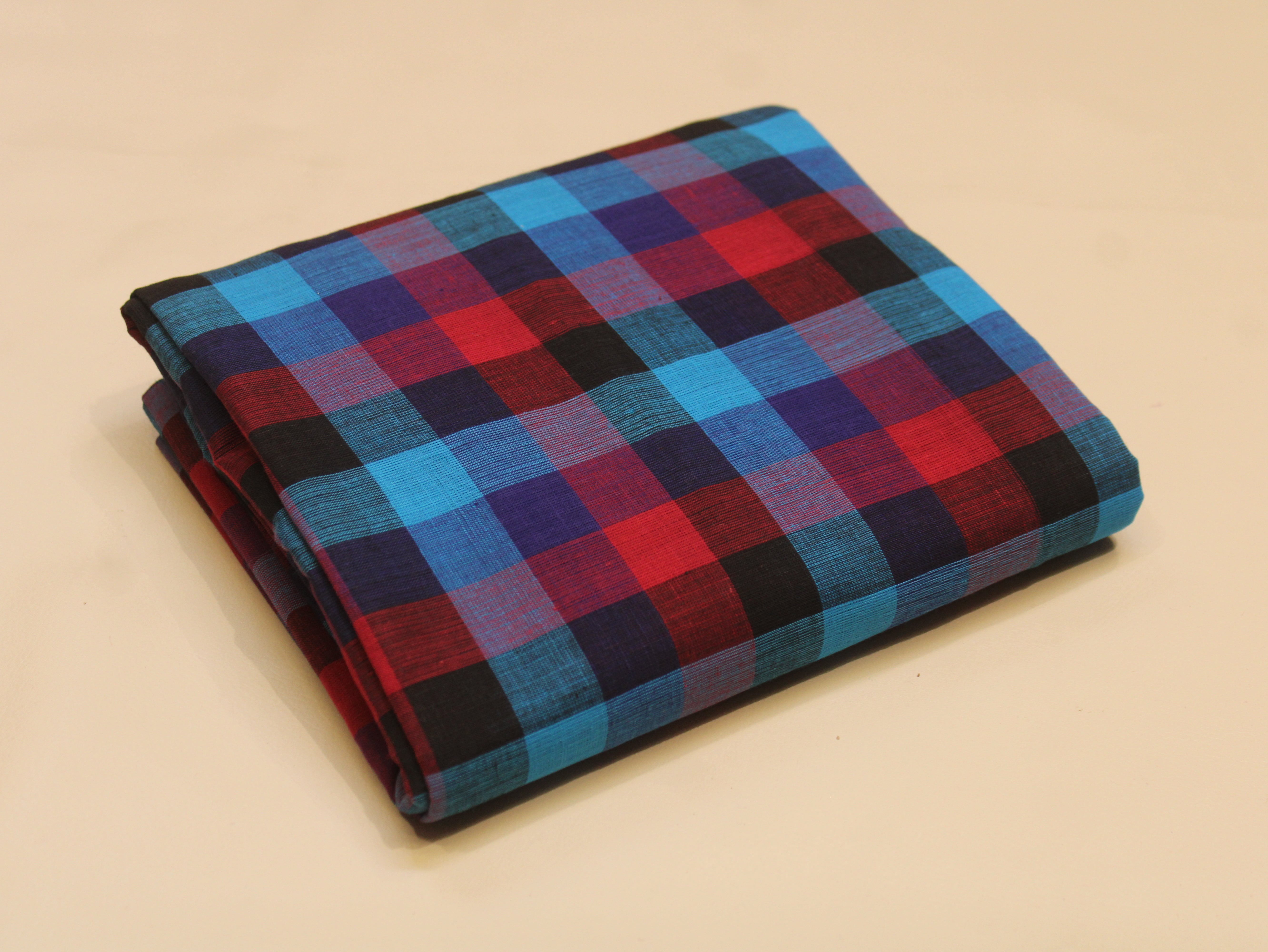 Pure Cotton Handloom Multi Checked Fabric 44 Inch | Mfoks