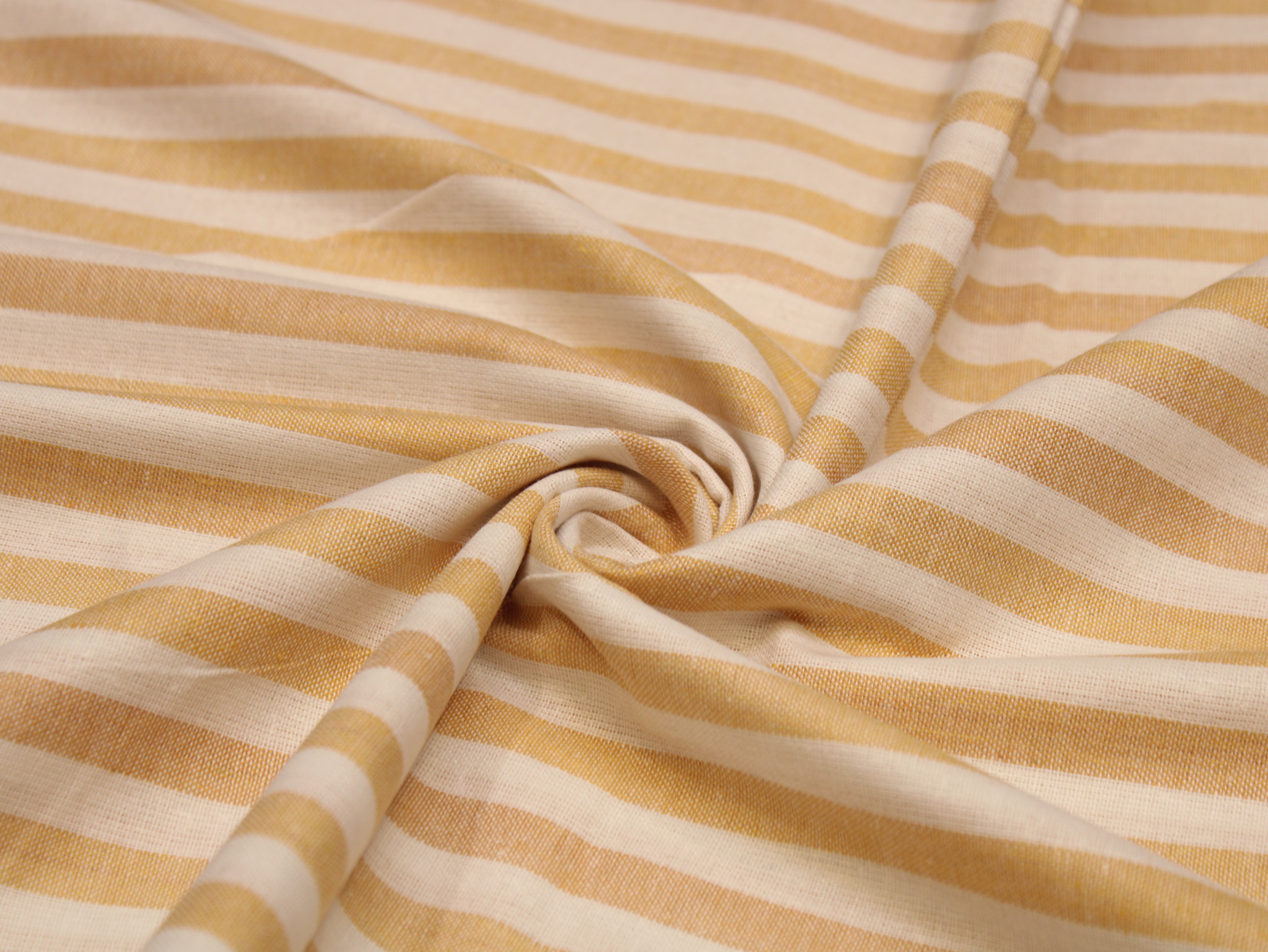 Pure Cotton Handloom Woven Fabric — Yellow | Stripe | 44 Inch