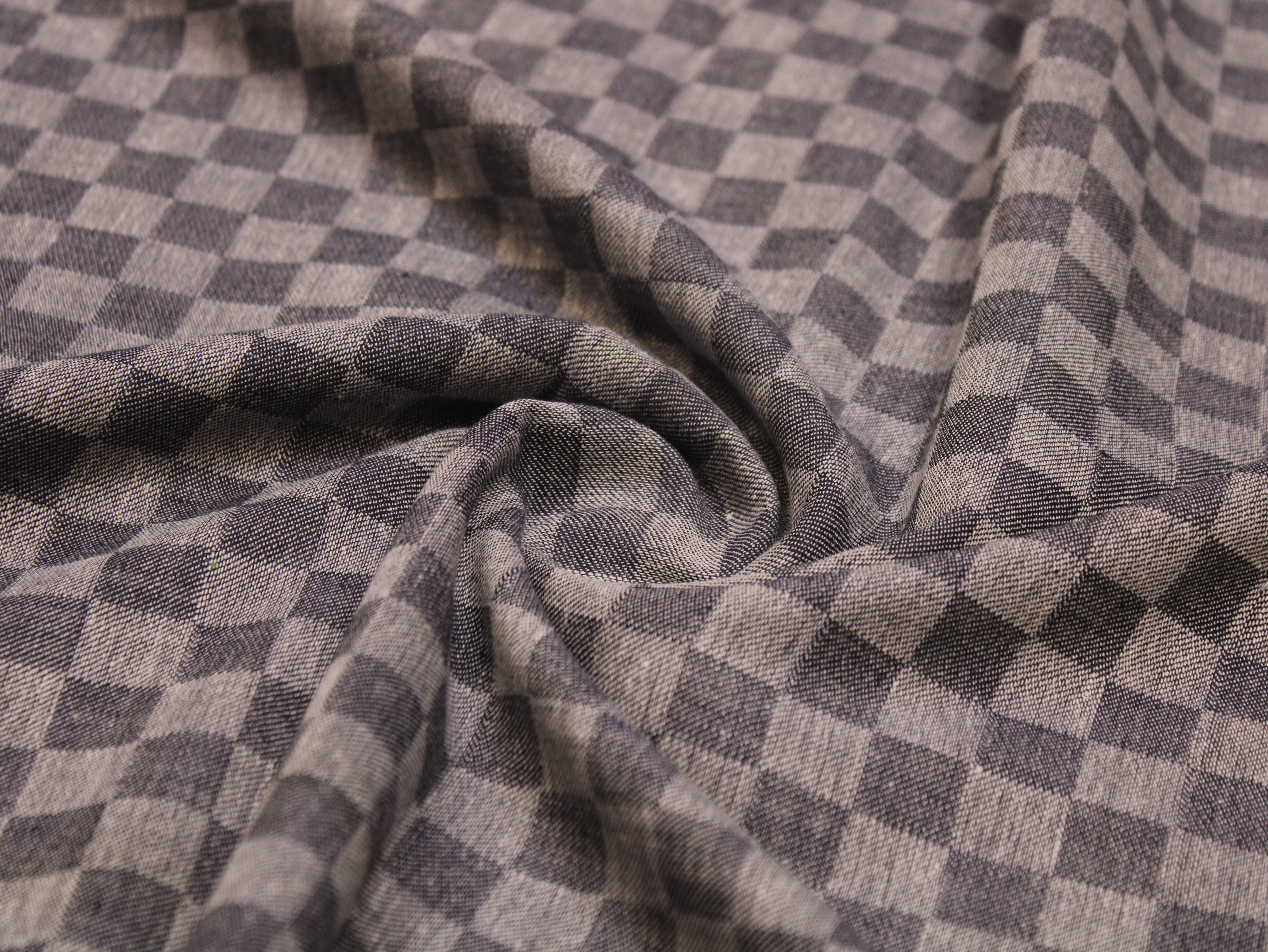 Pure Cotton Handloom Checked Fabric 44 Inch | Mfoks - Grey