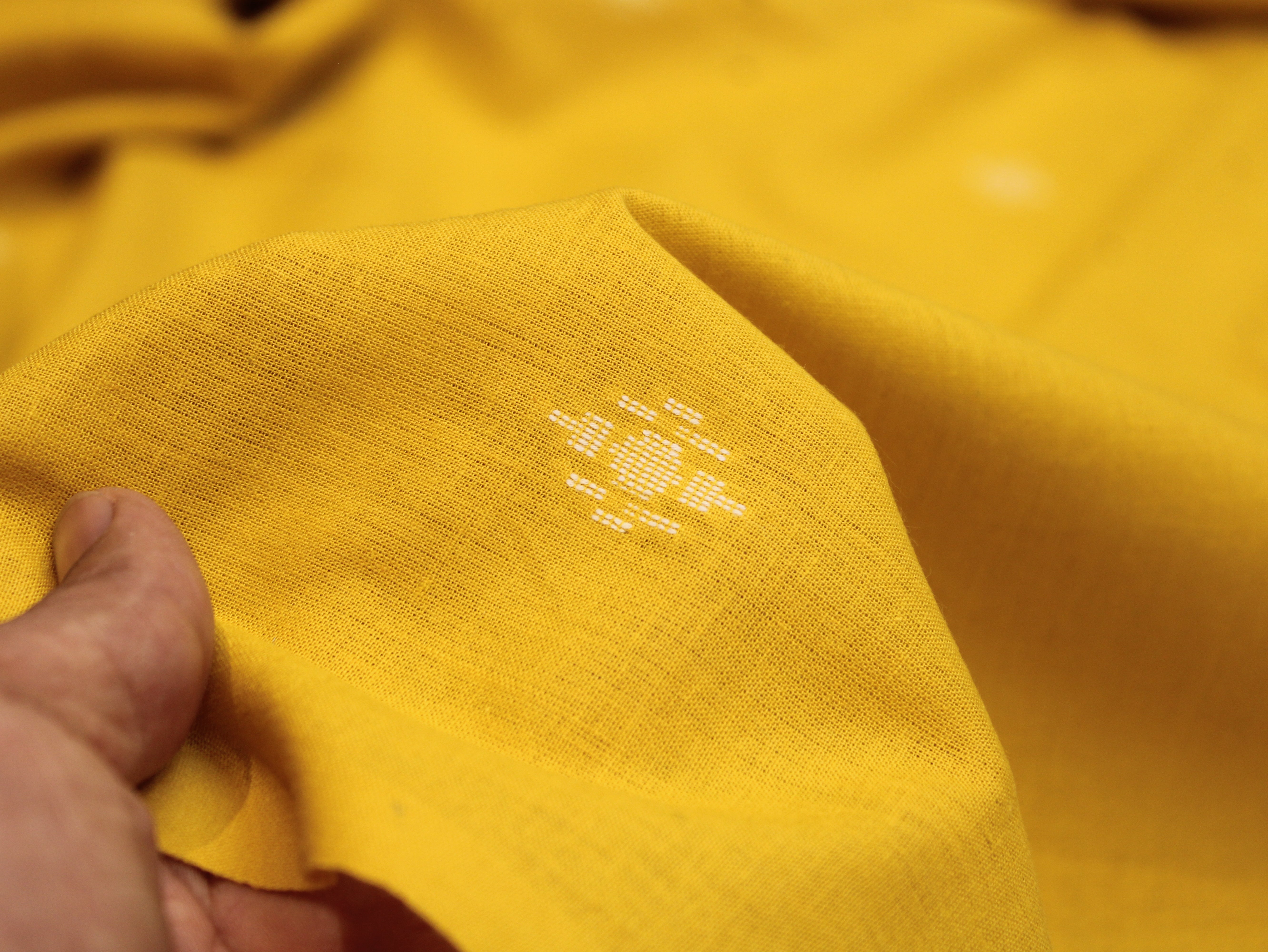 Pure Cotton Jamdani Self-Woven Fabric – 44 Inches - Yellow