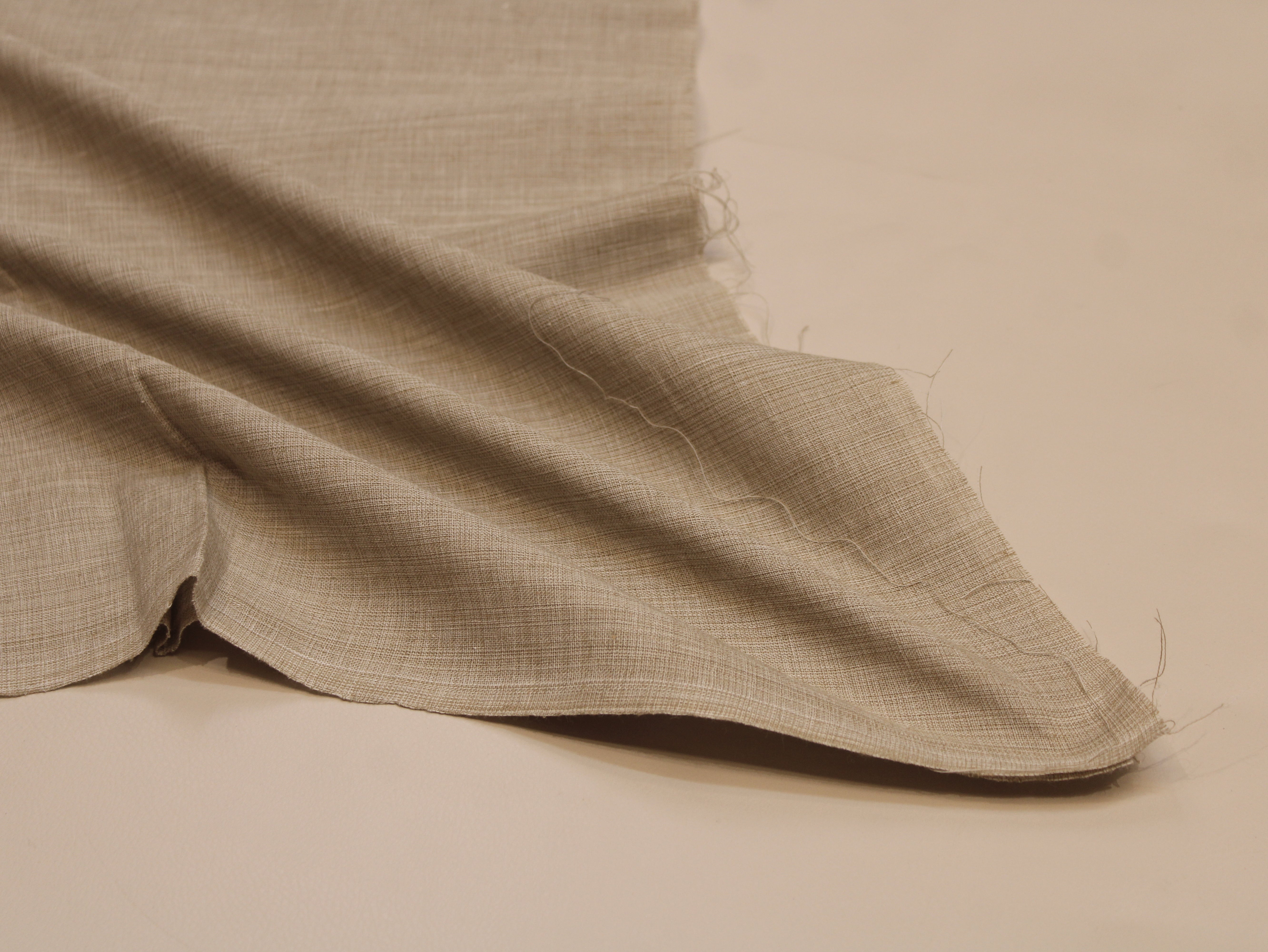 Pure Cotton Plain Handloom Fabric 44 Inches Width - Beige