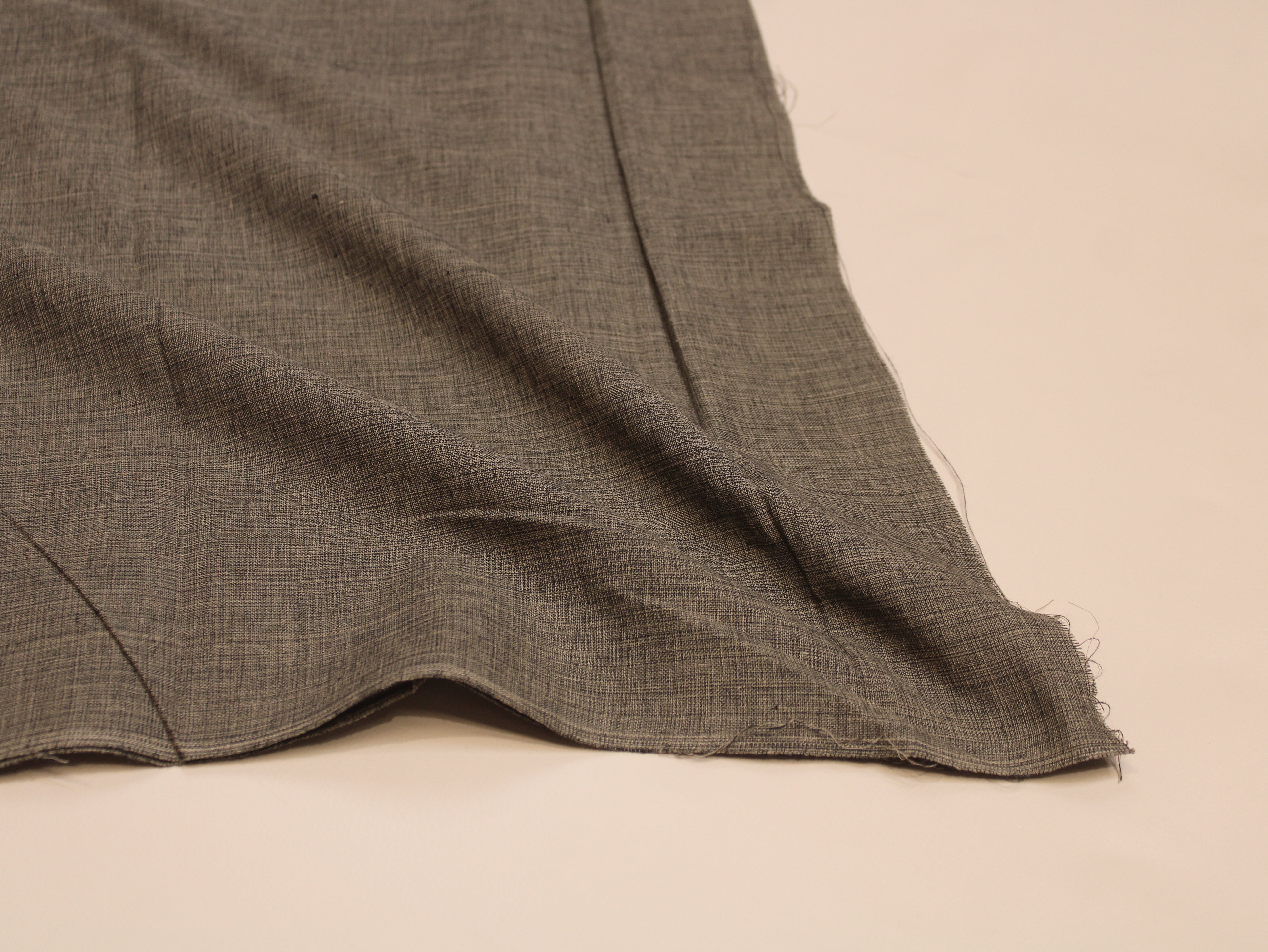 Pure Cotton Plain Handloom Fabric 44 Inches Width - Rustic Grey