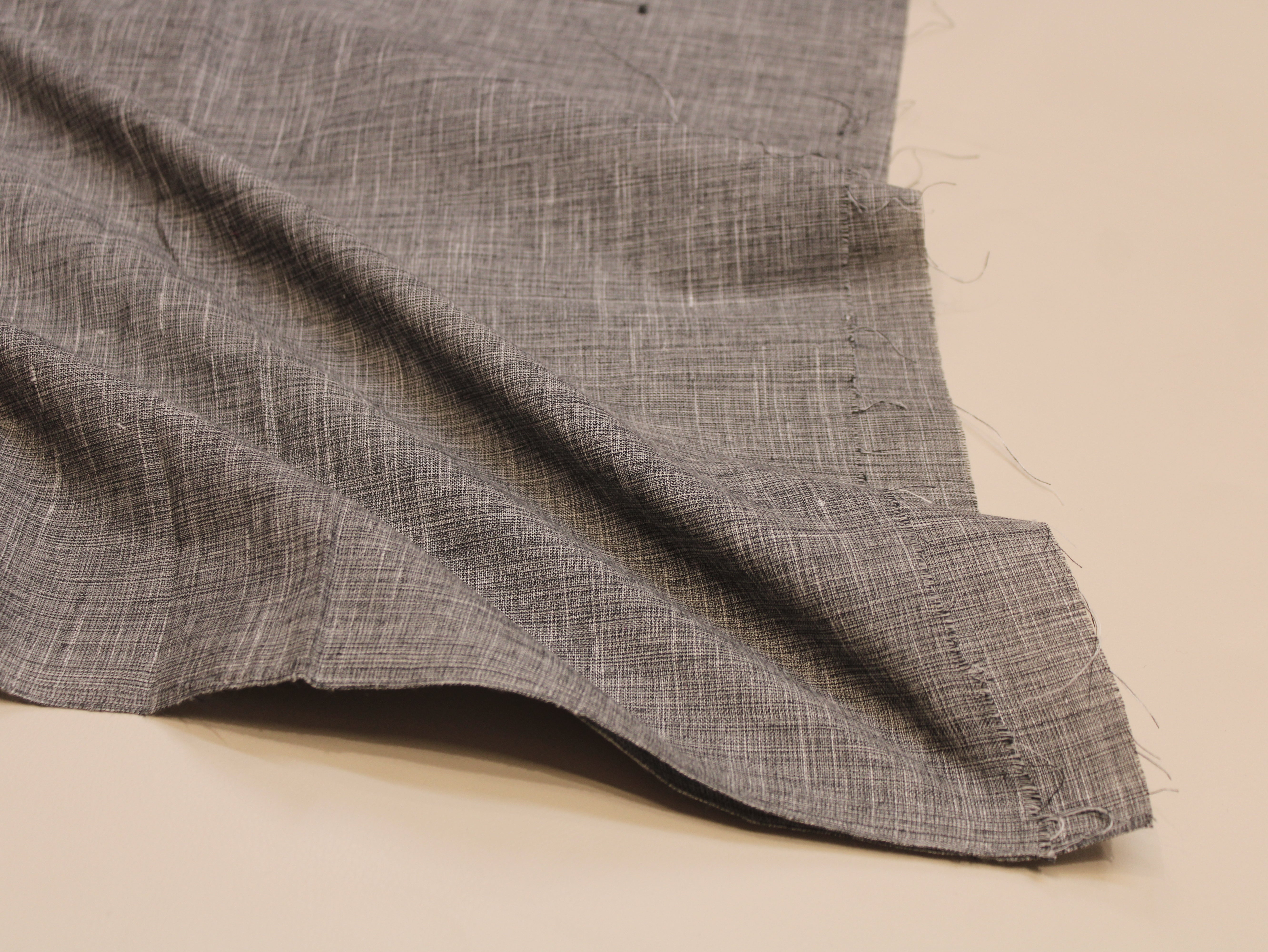 Pure Cotton Plain Handloom Fabric 44 Inches Width - Grey