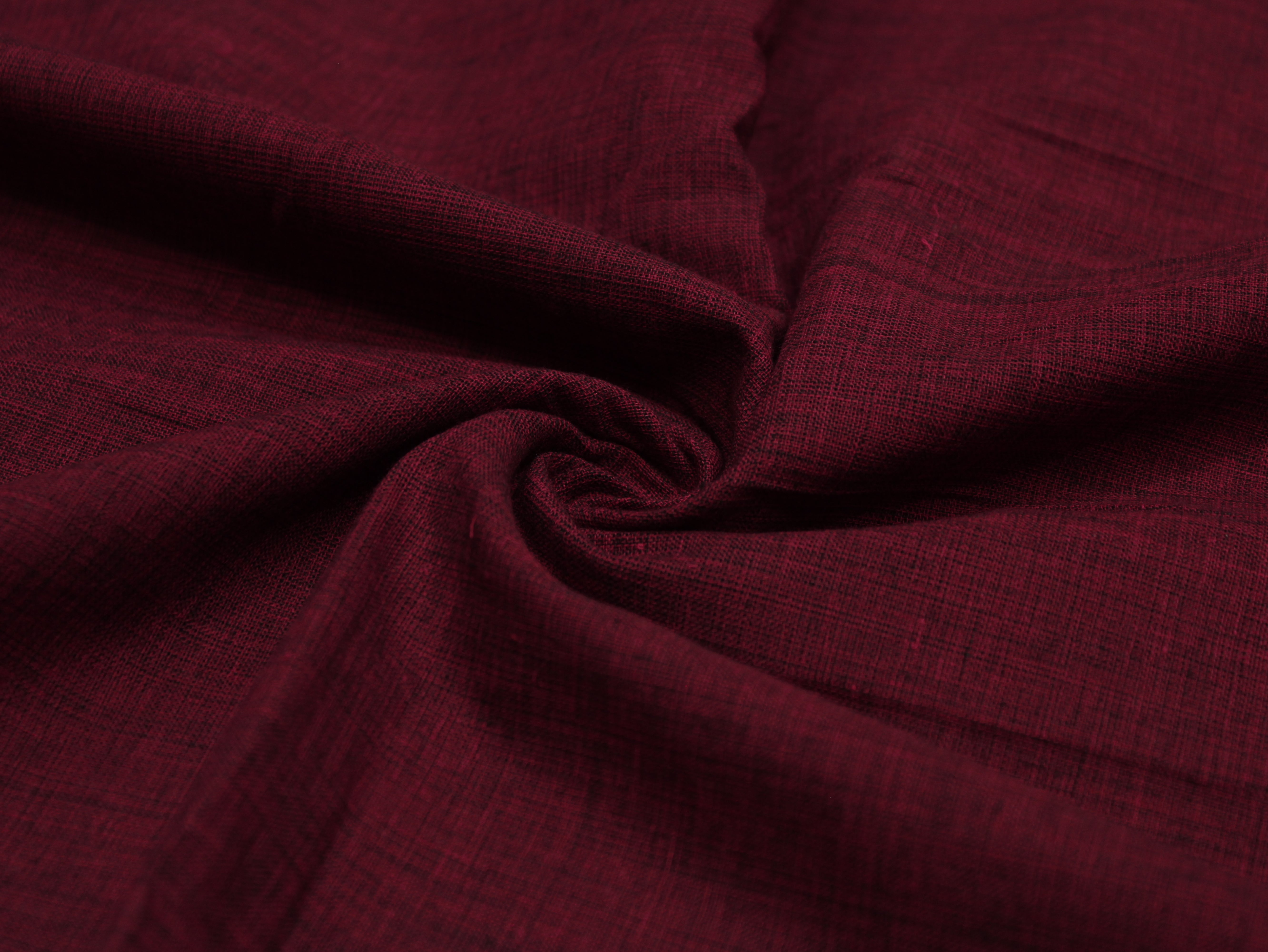 Pure Cotton Plain Handloom Fabric 44 Inches Width - Maroon