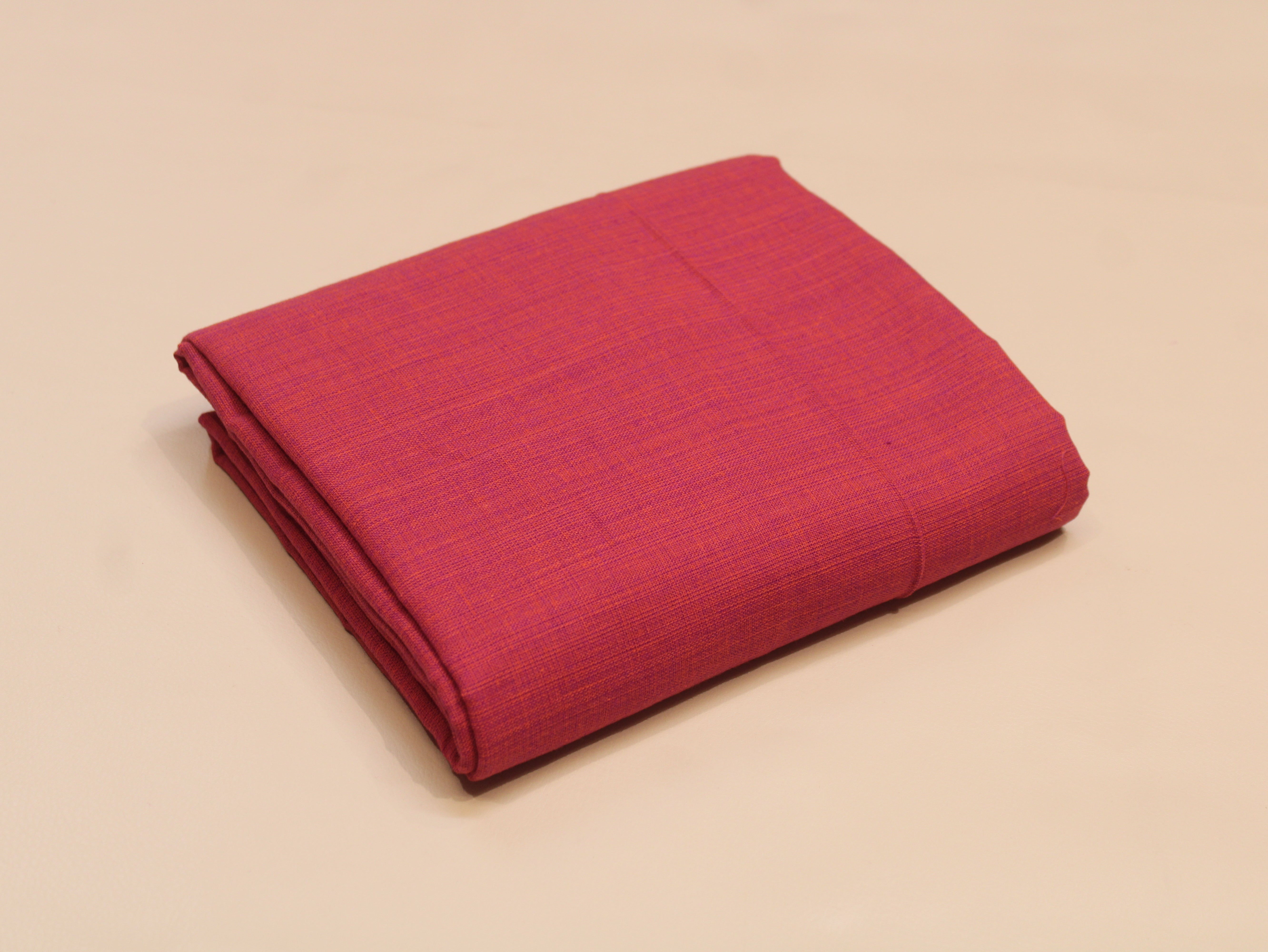 Pure Cotton Plain Handloom Fabric 44 Inches Width - Deep Rose Pink