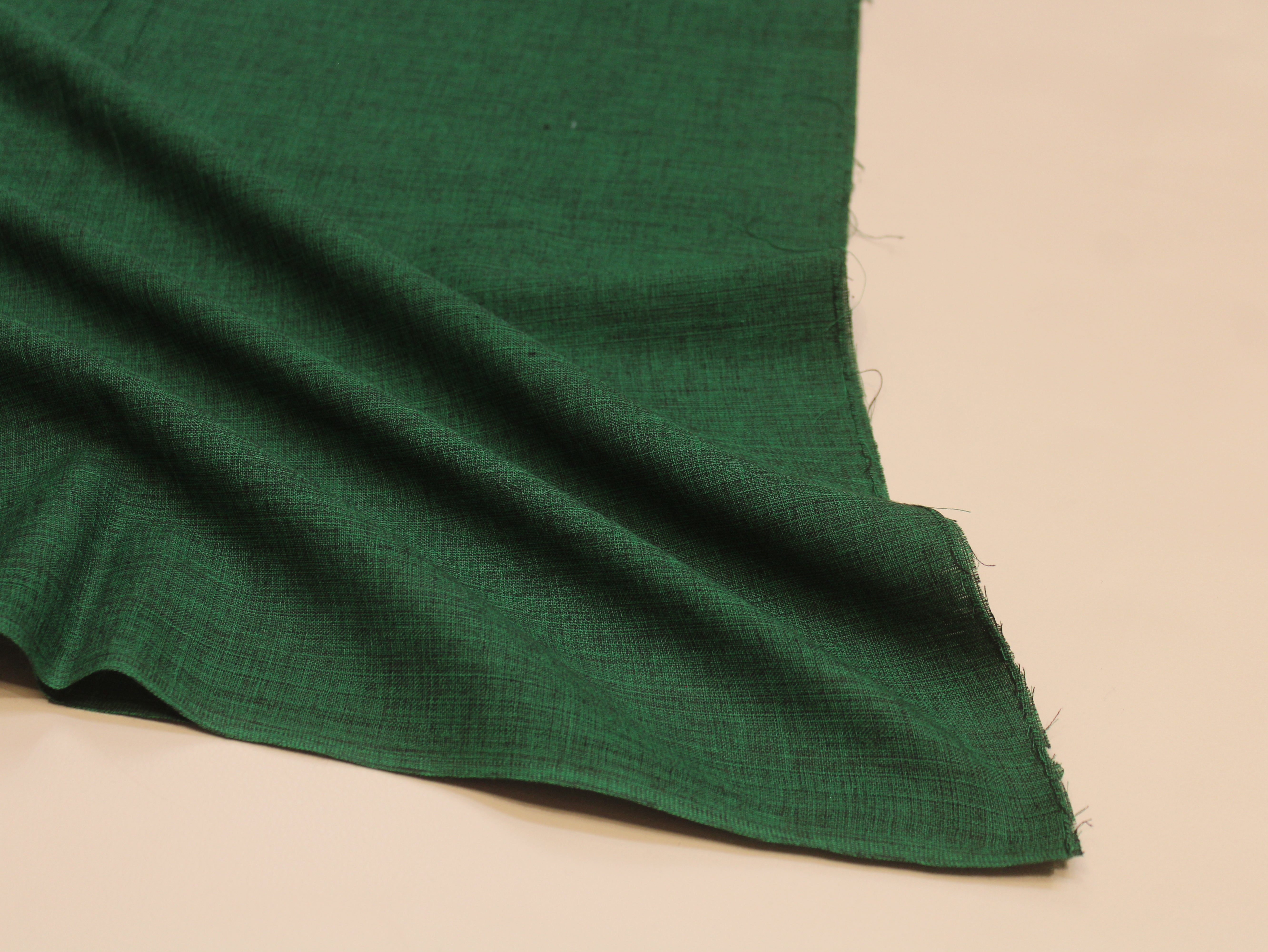 Pure Cotton Plain Handloom Fabric 44 Inches Width - Green
