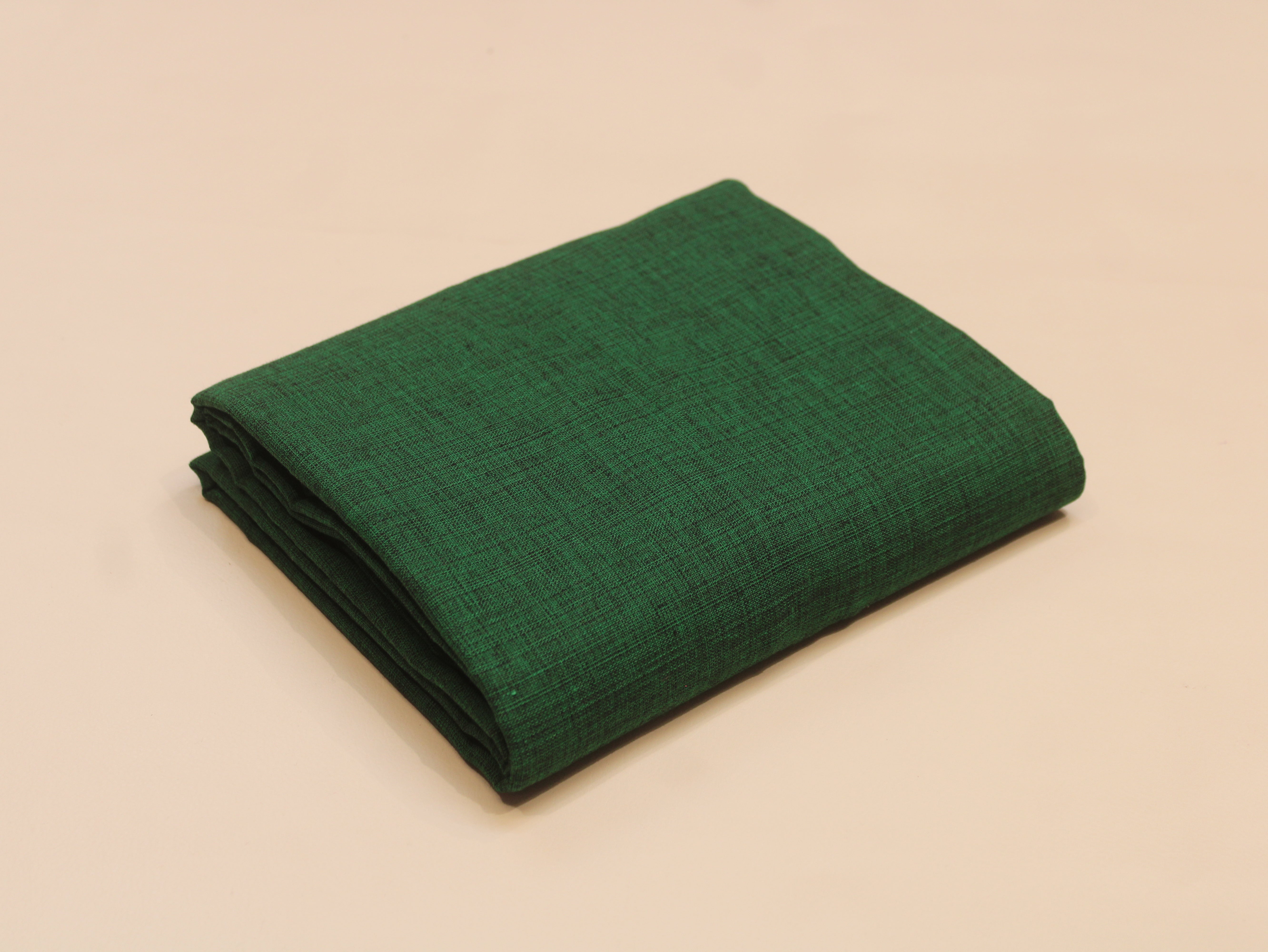 Pure Cotton Plain Handloom Fabric 44 Inches Width - Green
