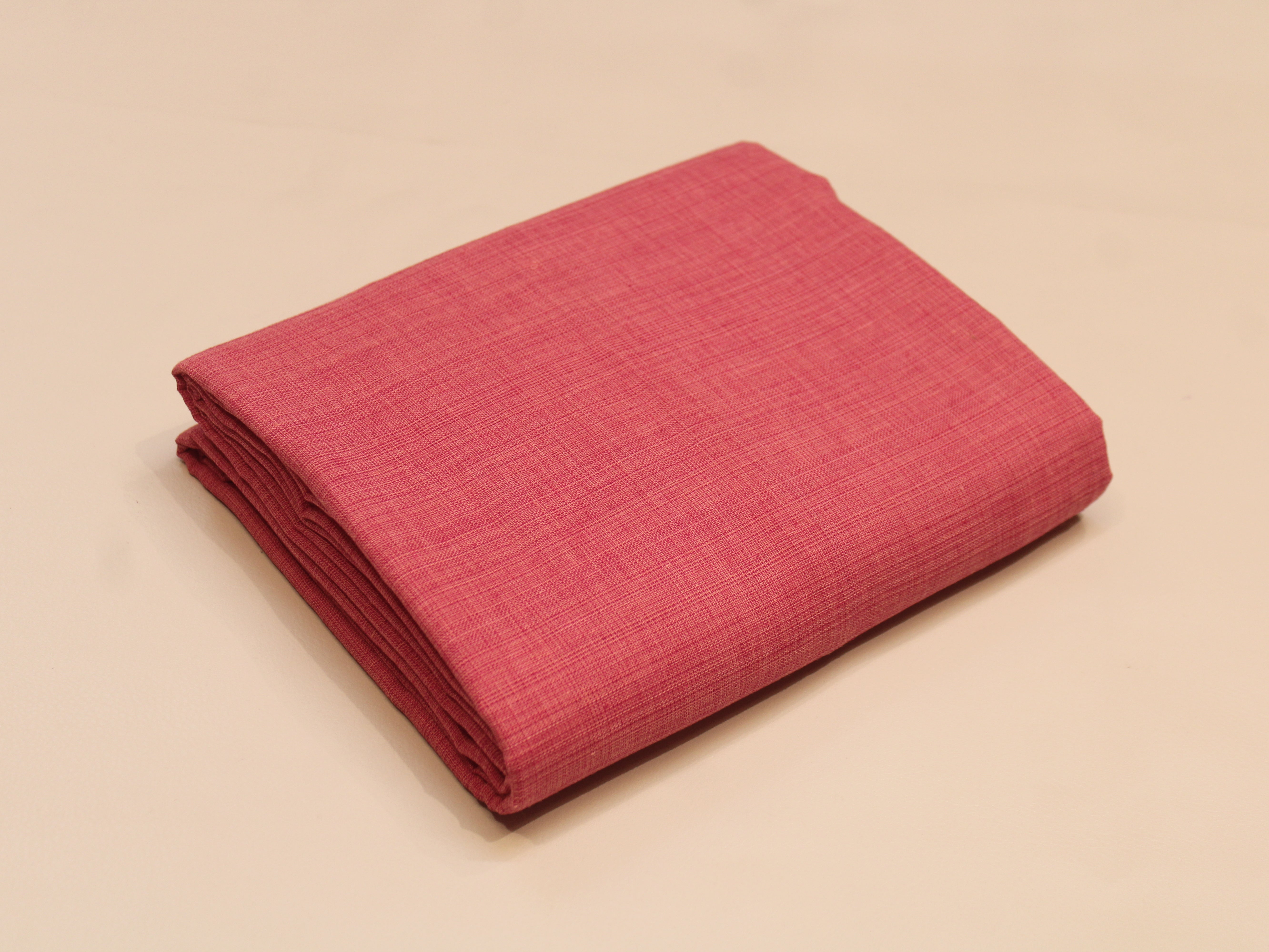 Pure Cotton Plain Handloom Fabric 44 Inches Width - Peach
