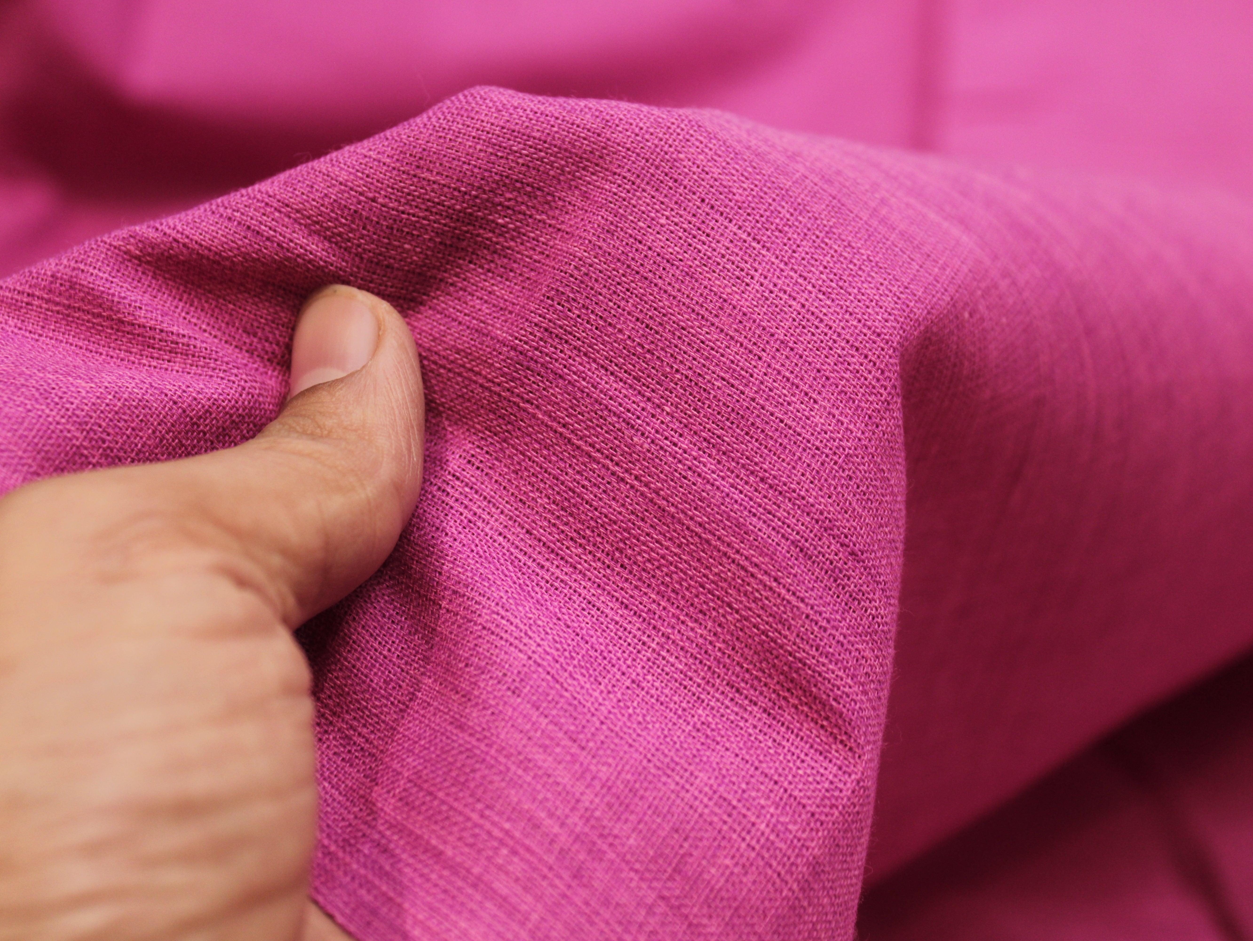 Pure Cotton Plain Handloom Fabric 44 Inches Width - Pink