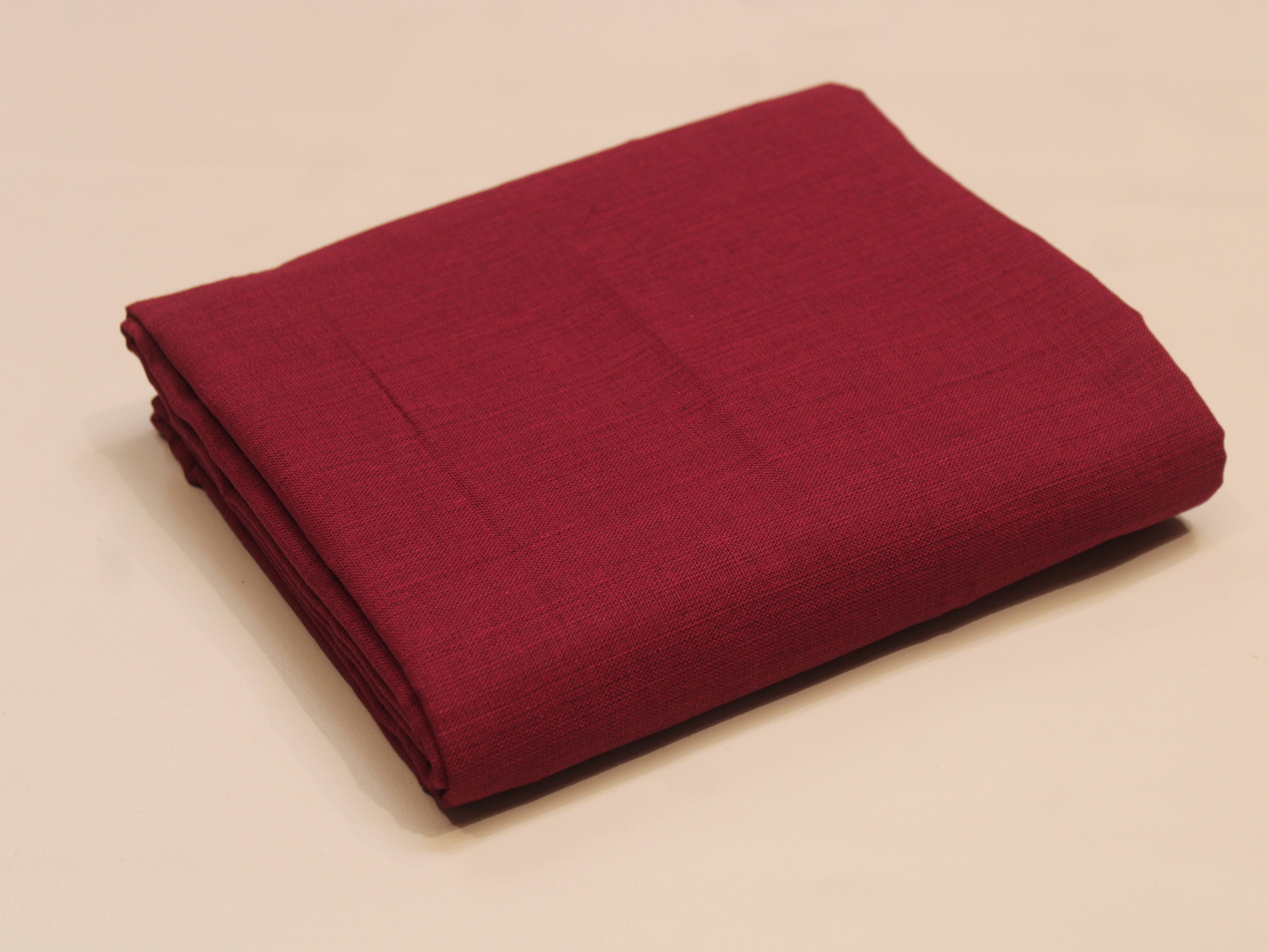 Pure Cotton Plain Handloom Fabric 44 Inches Width - Red