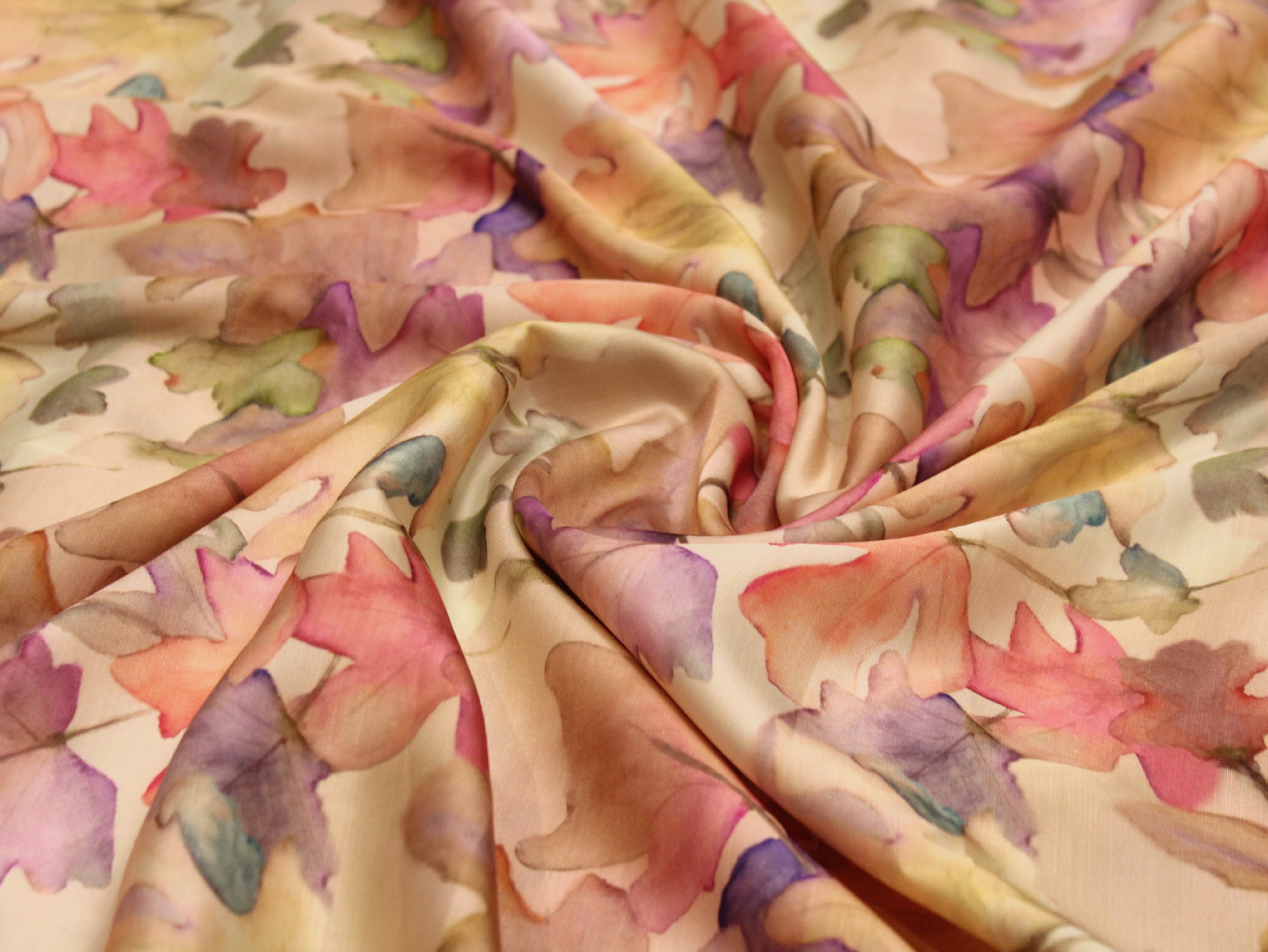 Satin-Linen Texture Digital Printed Fabric | Premium Luxury Ethnic Wear Fabric