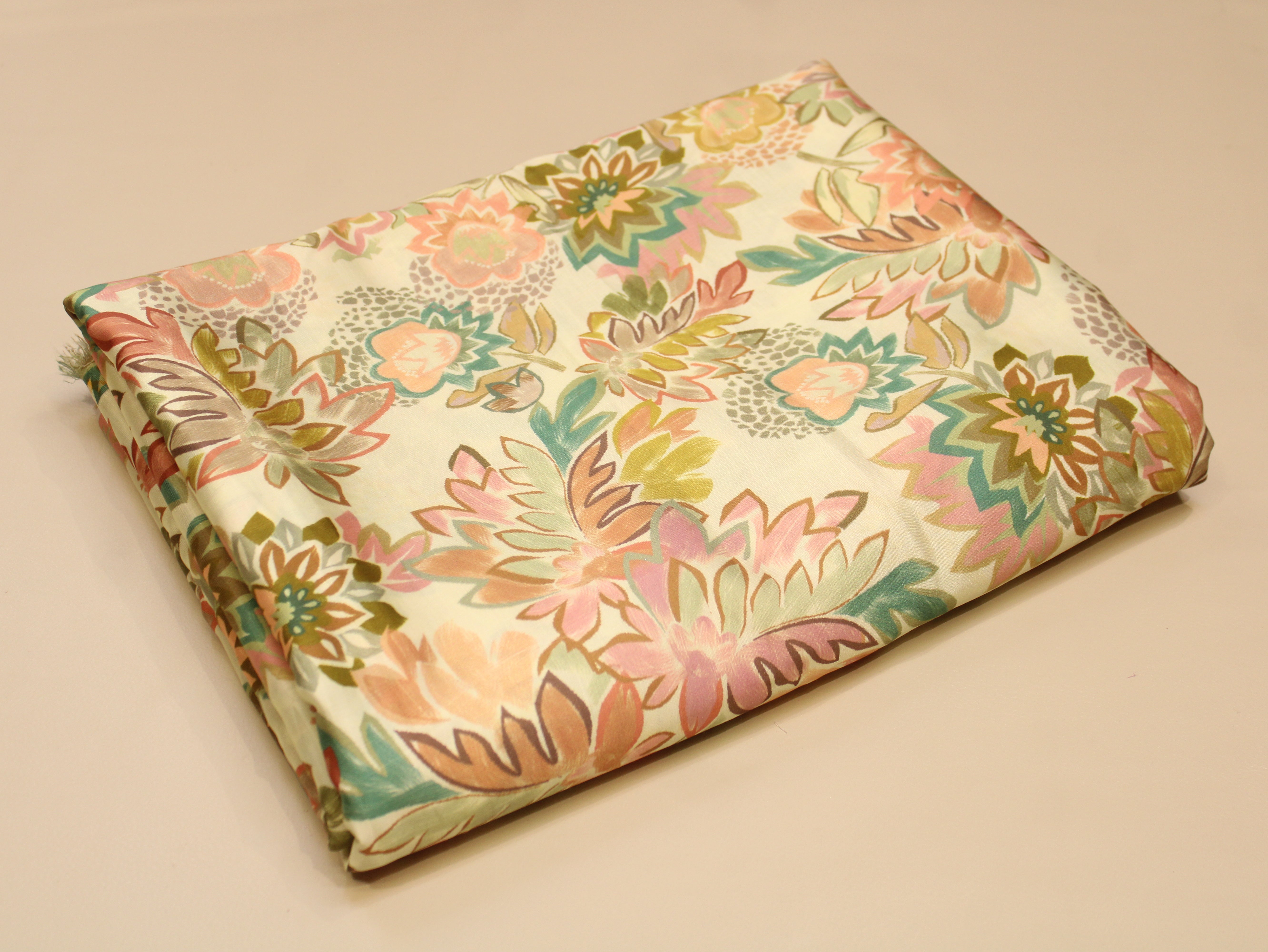 Satin-Linen Texture Digital Printed Fabric | Premium Luxury Ethnic Wear Fabric