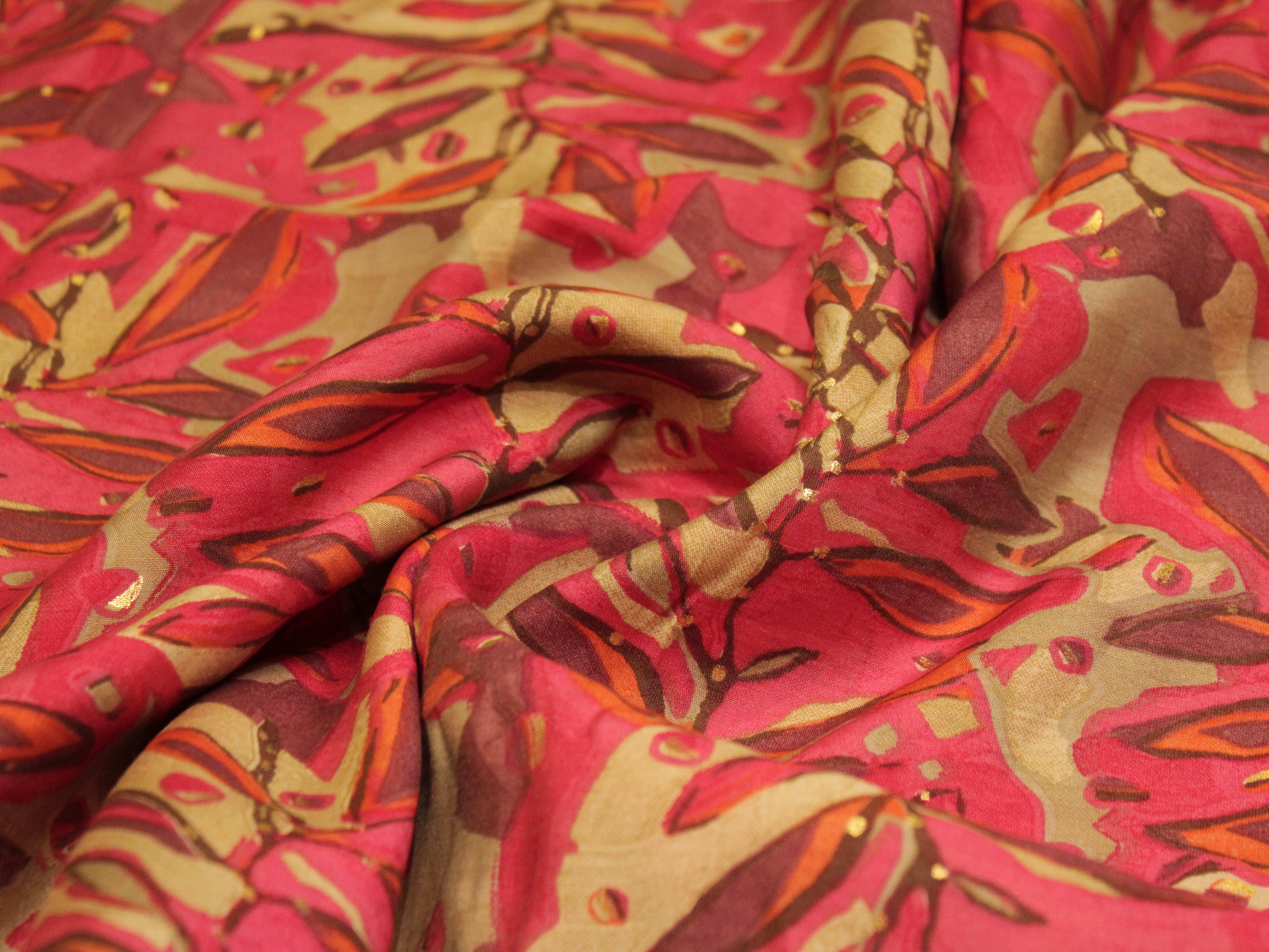 Loud : Digital Print Muslin Silk Fabric