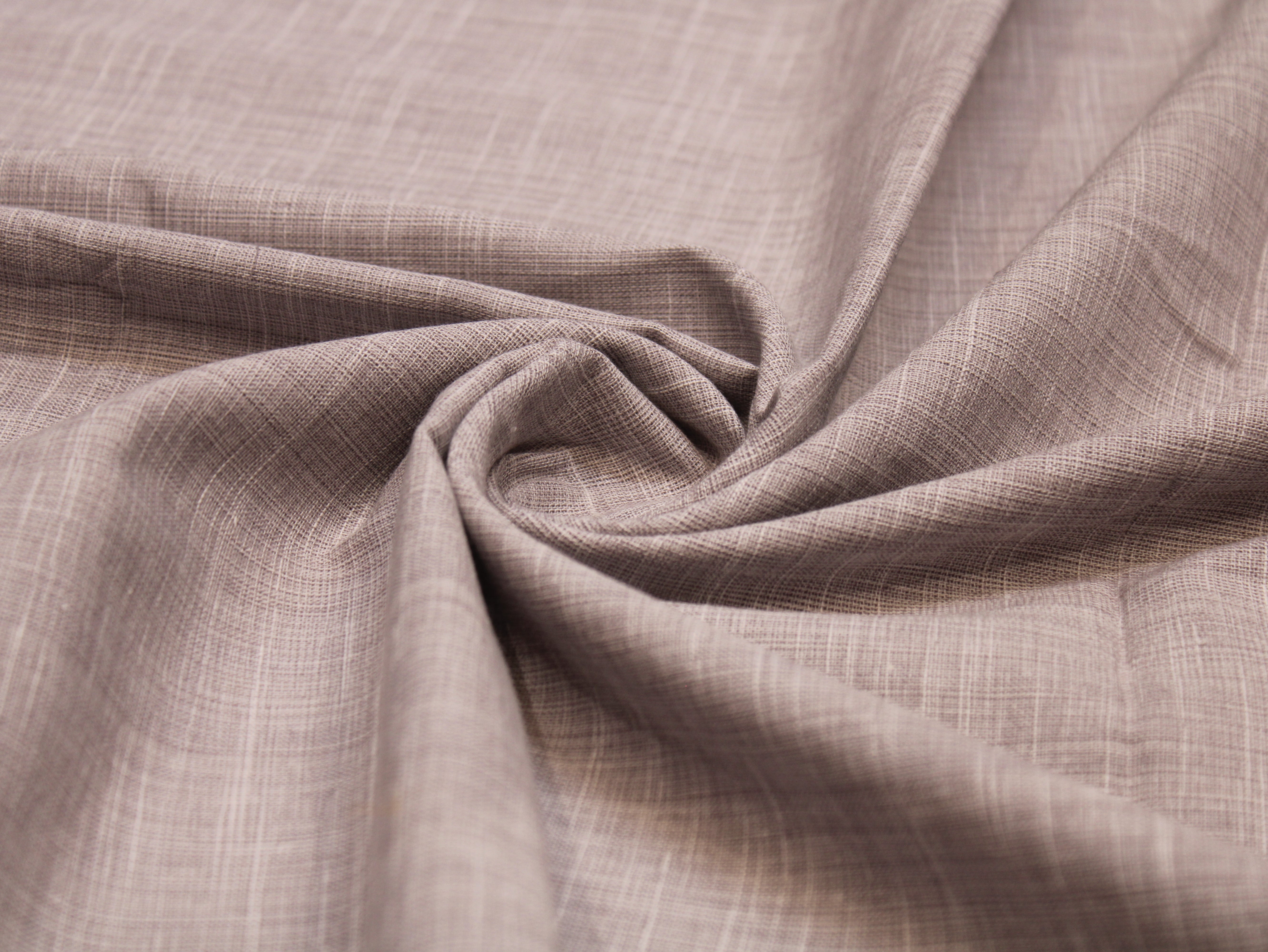 Pure Cotton Plain Handloom Fabric 44 Inches Width - Mauve Grey