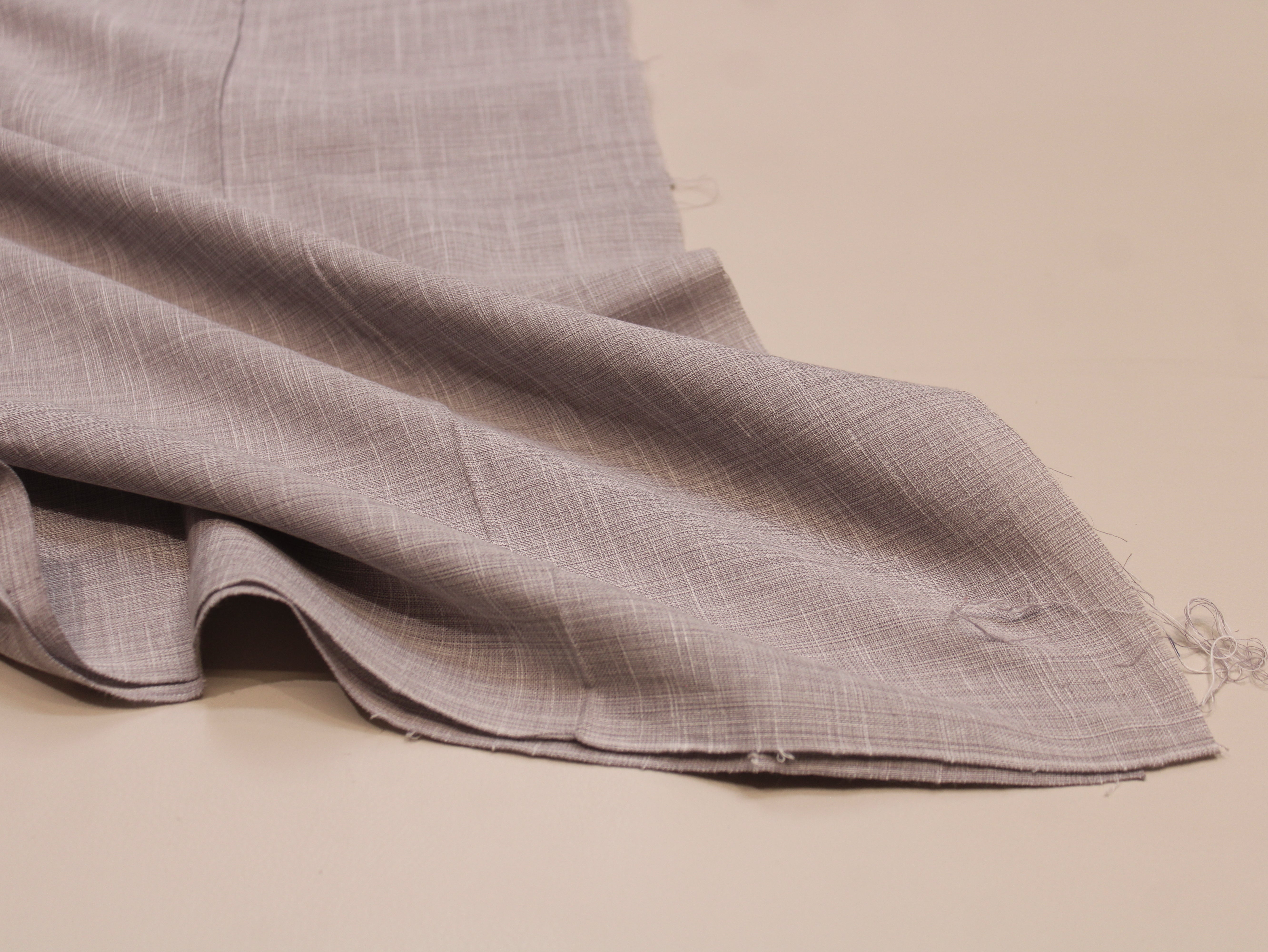 Pure Cotton Plain Handloom Fabric 44 Inches Width - Mauve Grey