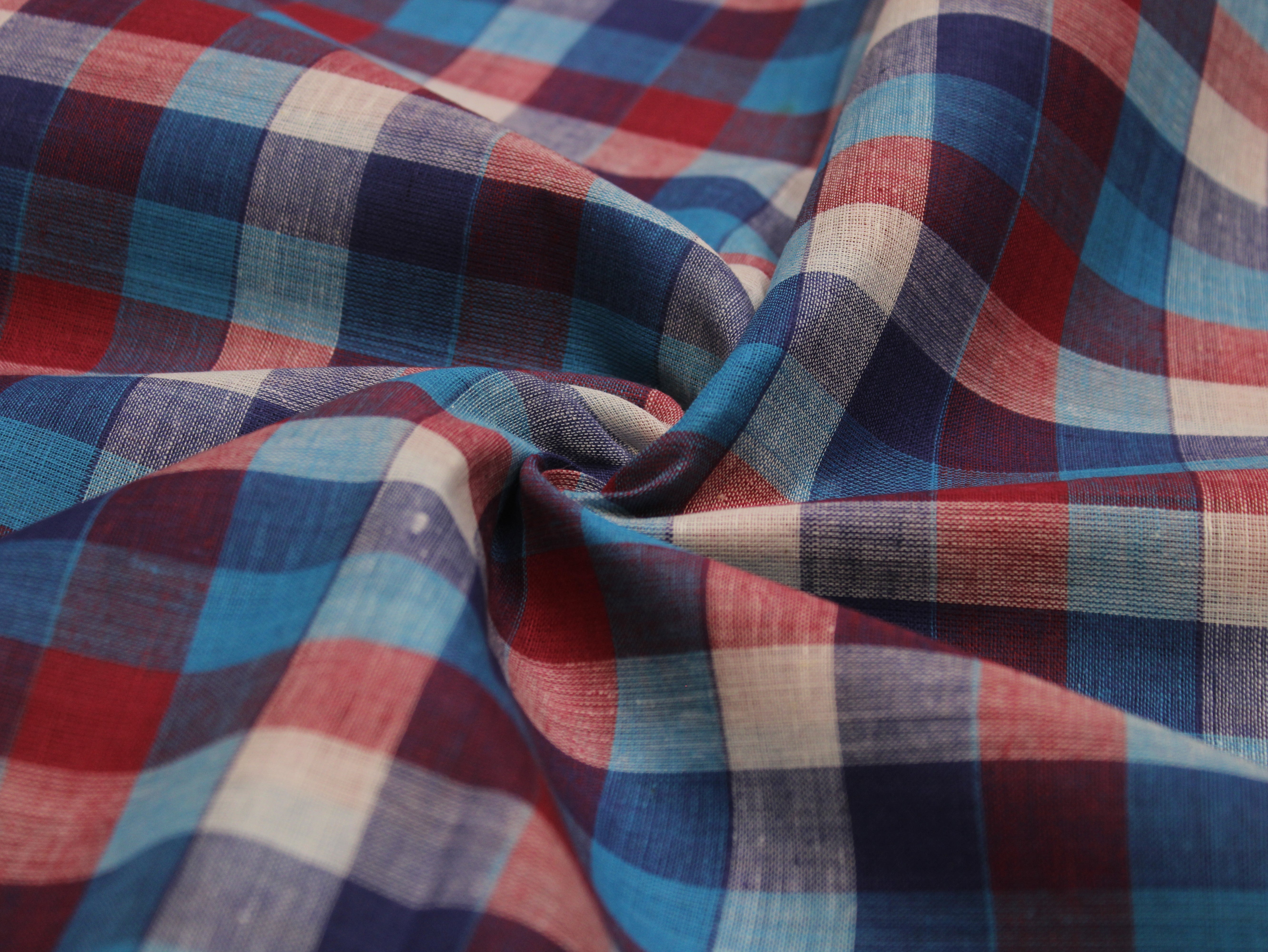 Pure Cotton Handloom Multi Checked Fabric 44 Inch | Mfoks