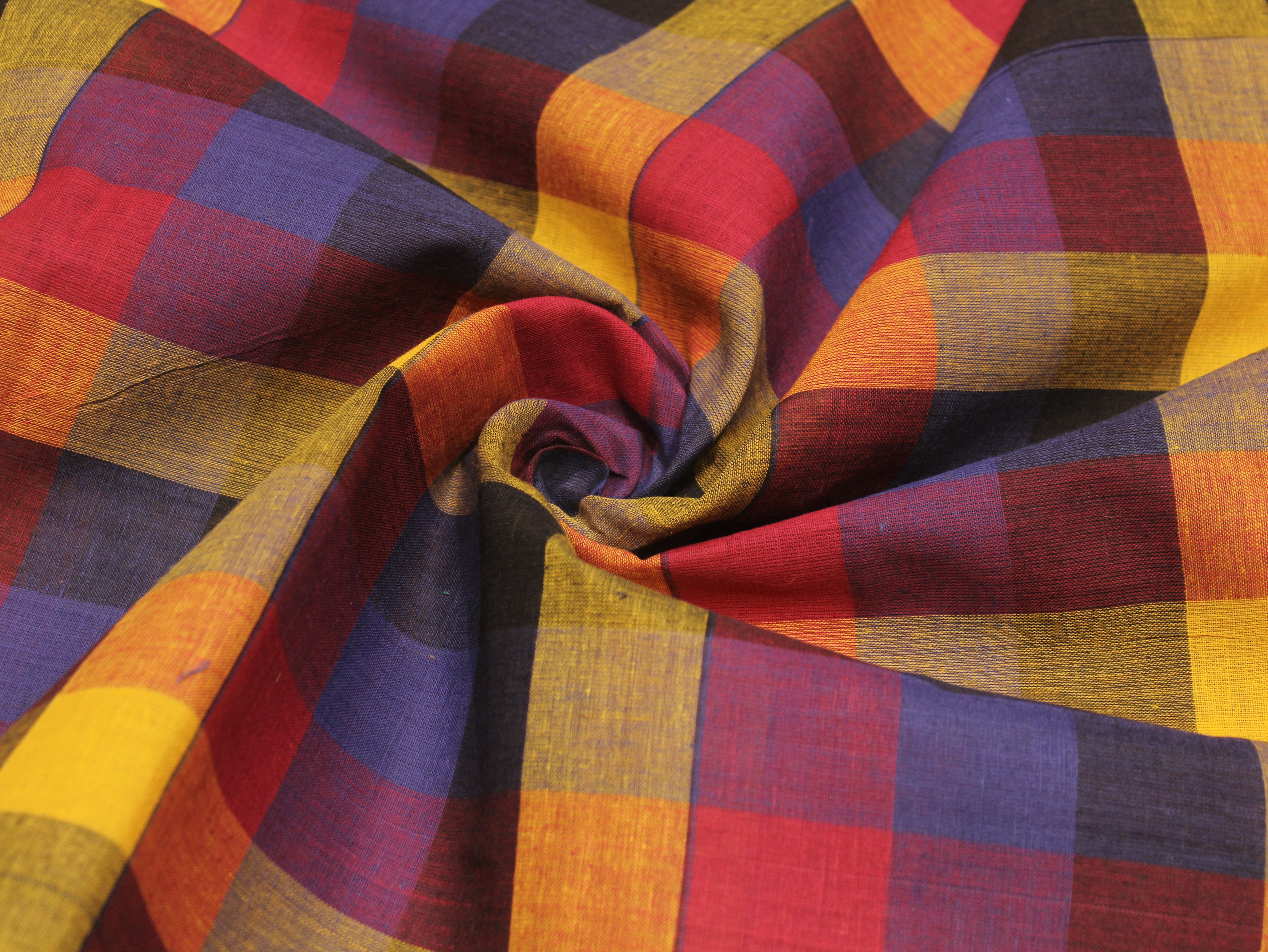 Pure Cotton Handloom Multi Checked Fabric 44 Inch | Mfoks