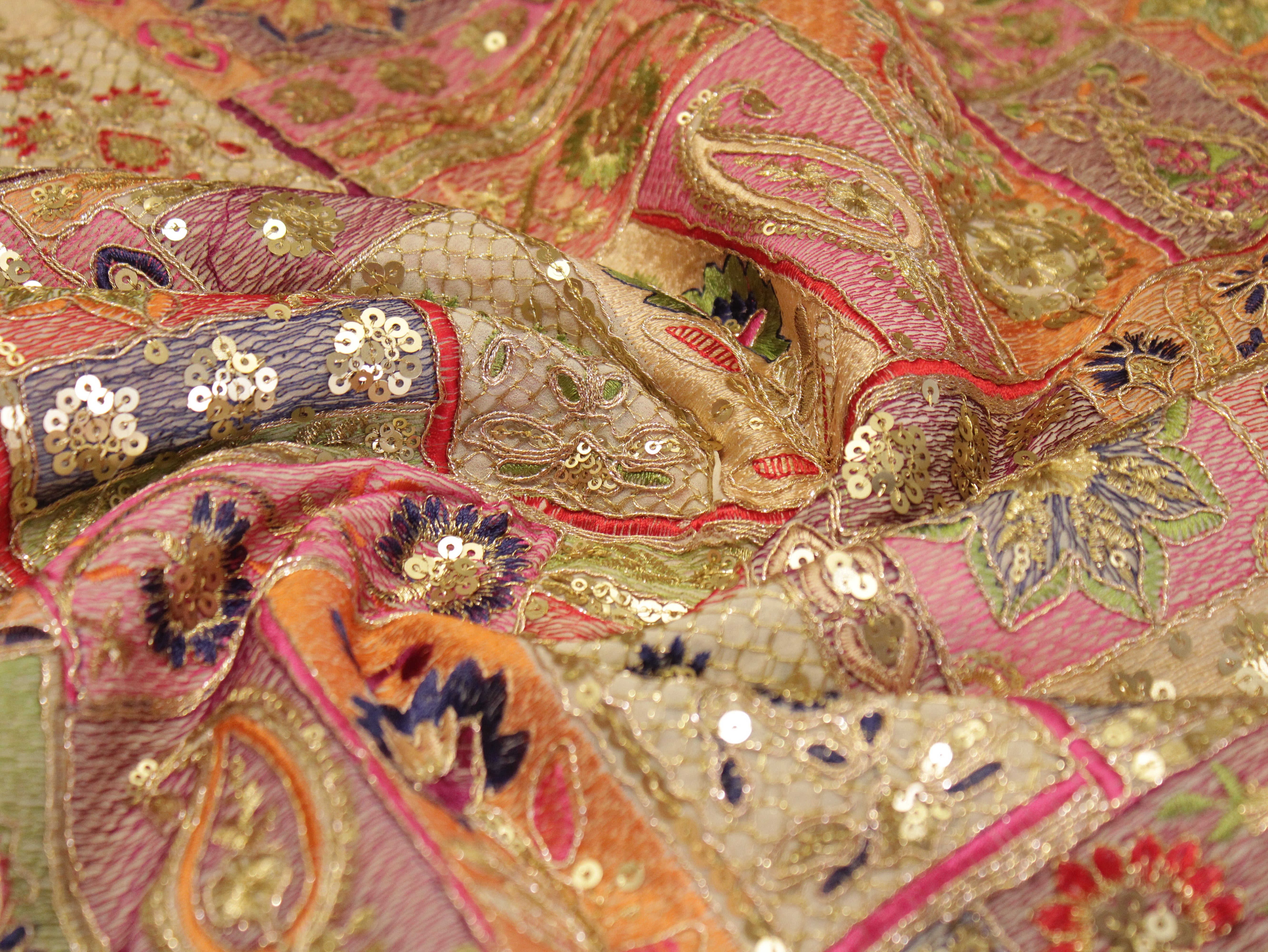 Celestial Threads: Georgette Multi Thread Work fabric