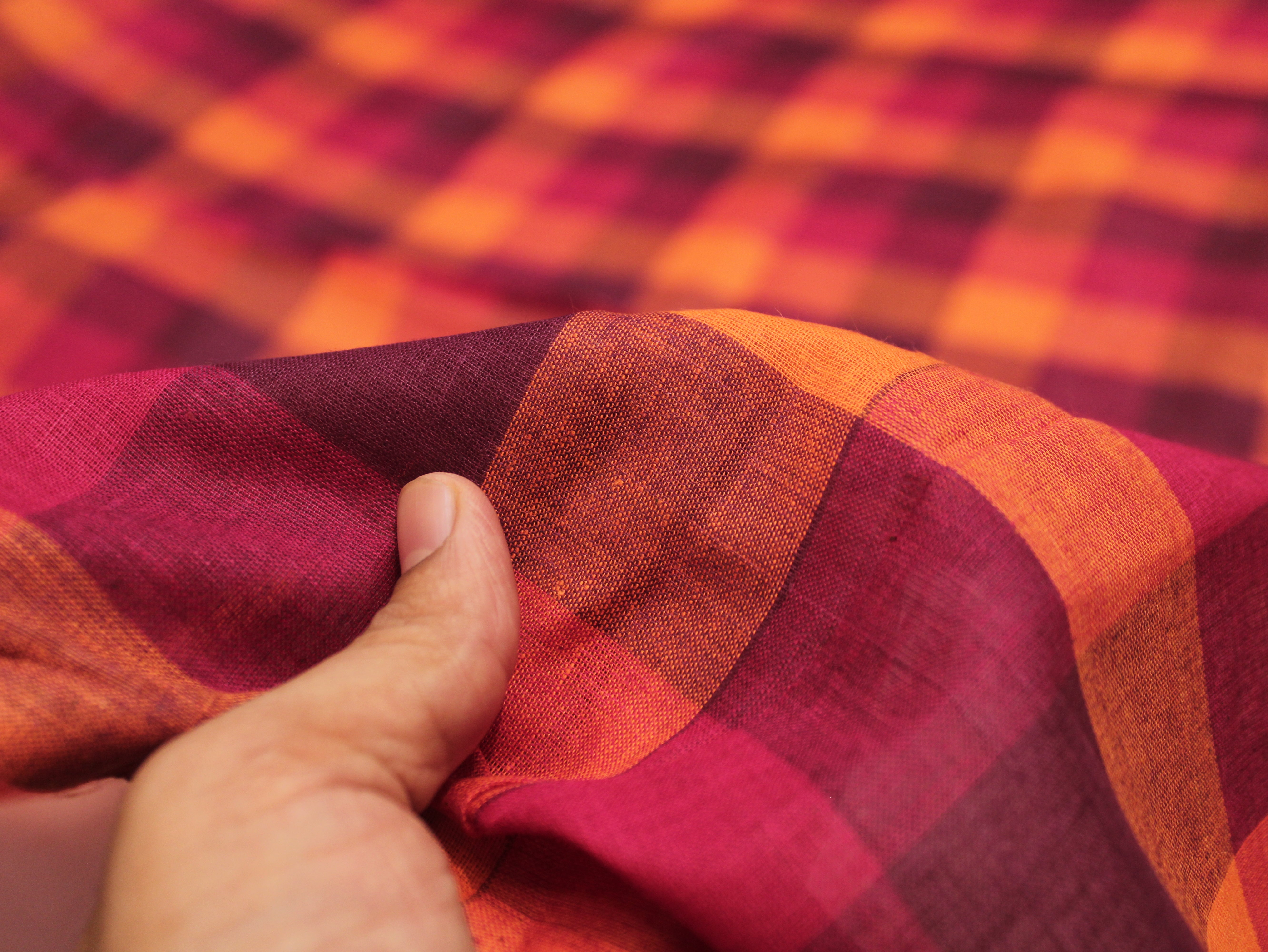Pure Cotton Handloom Multi Checked Fabric 44 Inch | Mfoks