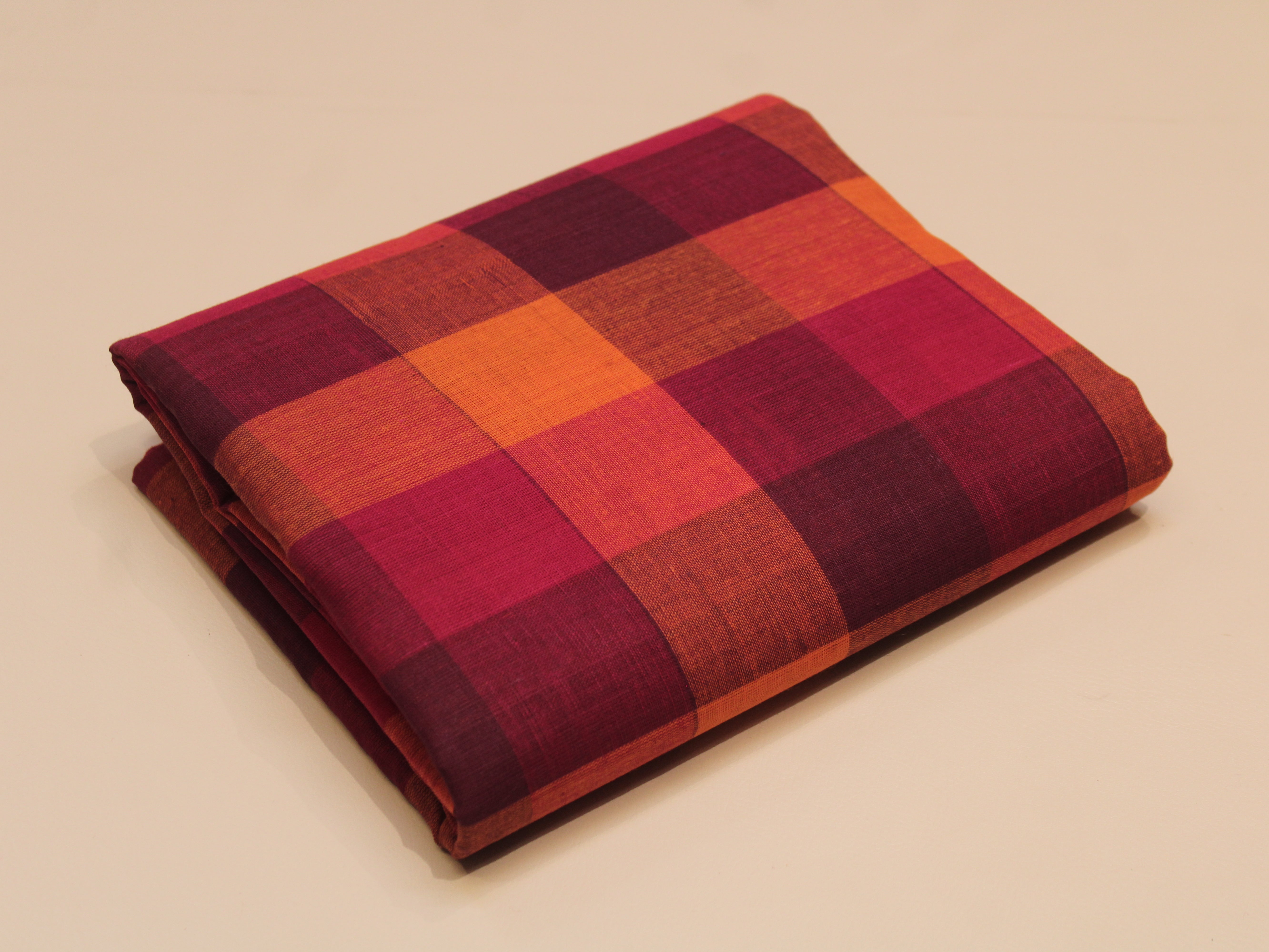 Pure Cotton Handloom Multi Checked Fabric 44 Inch | Mfoks