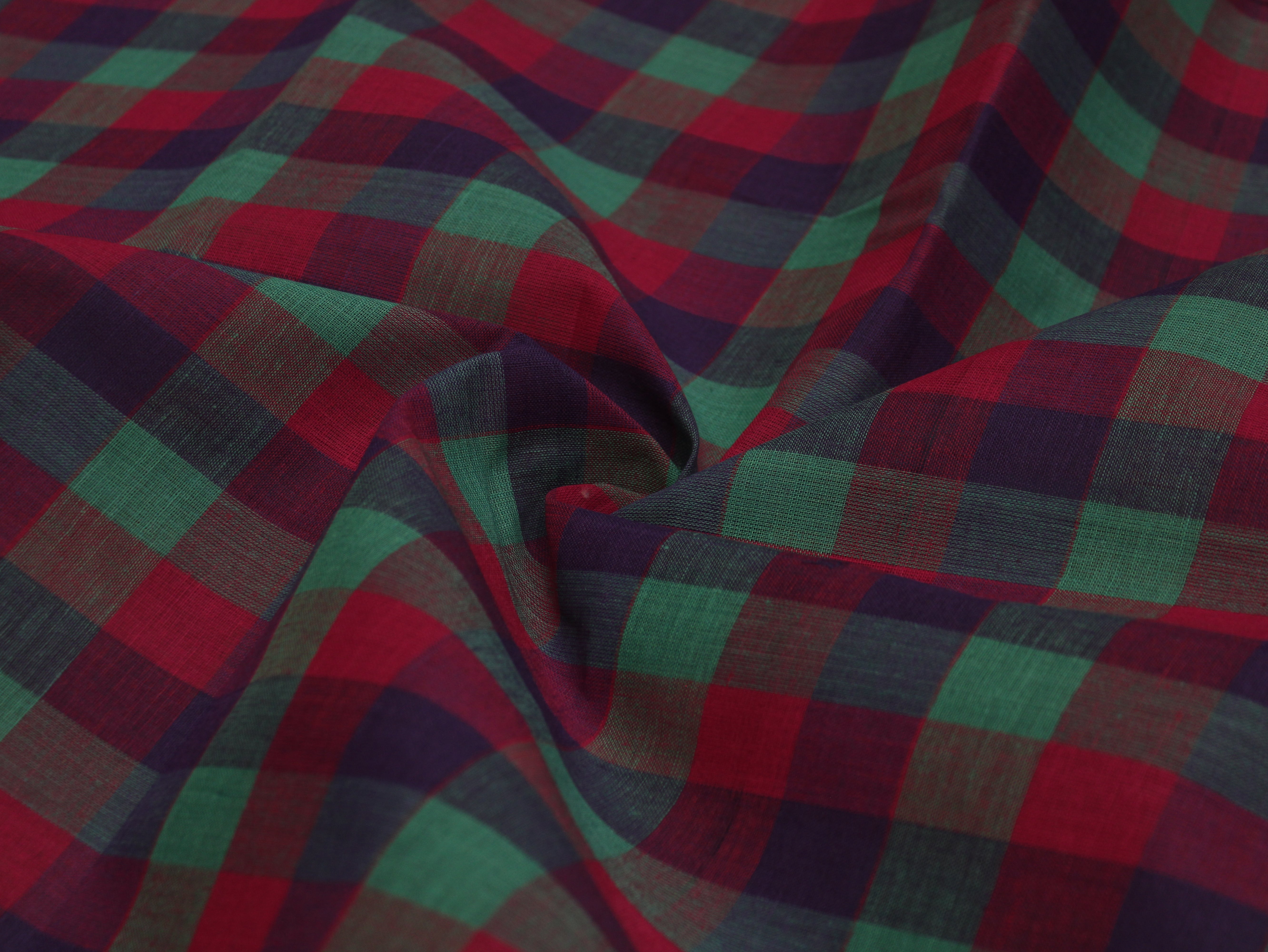 Pure Cotton Handloom Multi Checked Fabric 44 Inch | Mfoks