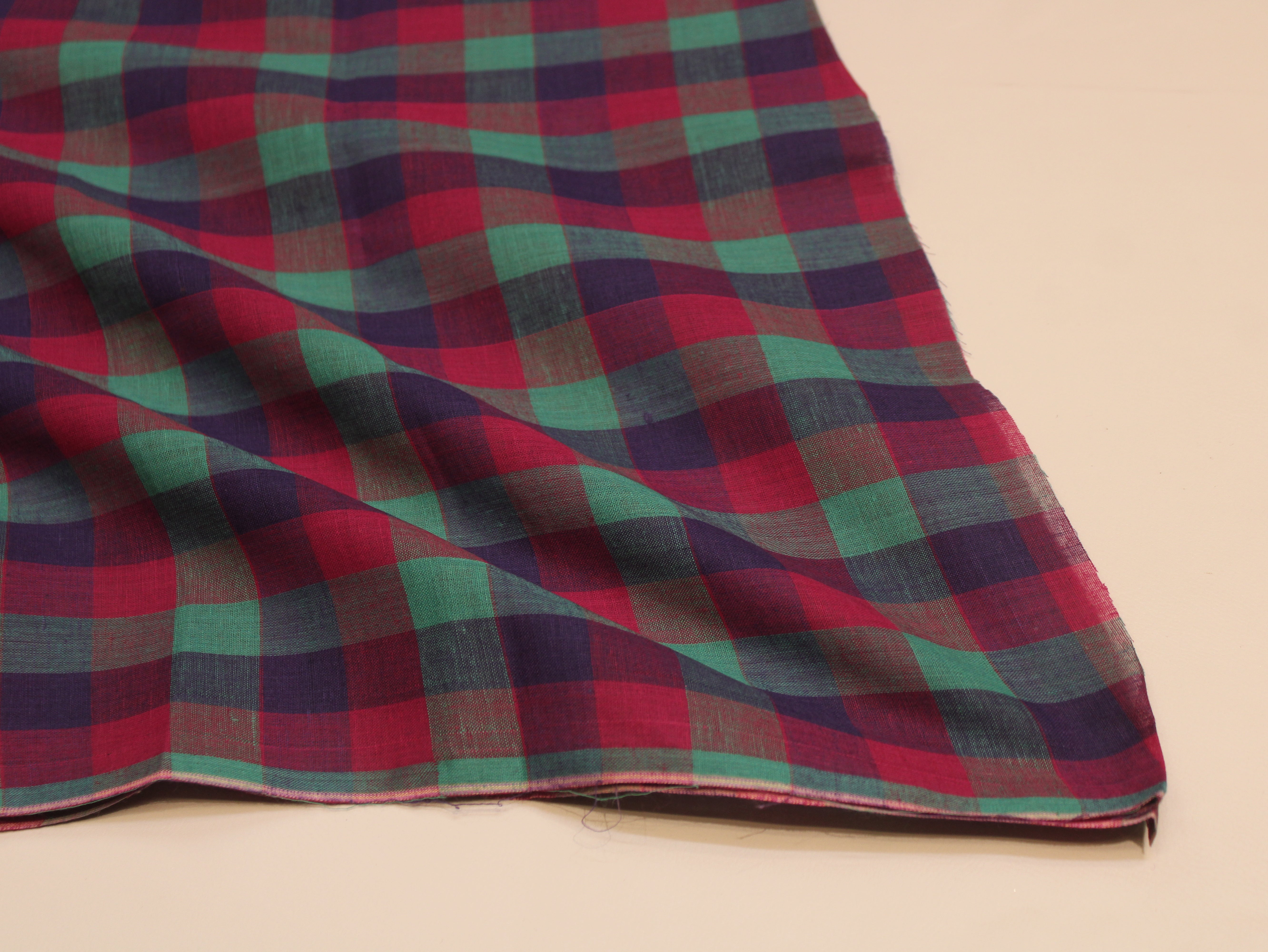 Pure Cotton Handloom Multi Checked Fabric 44 Inch | Mfoks