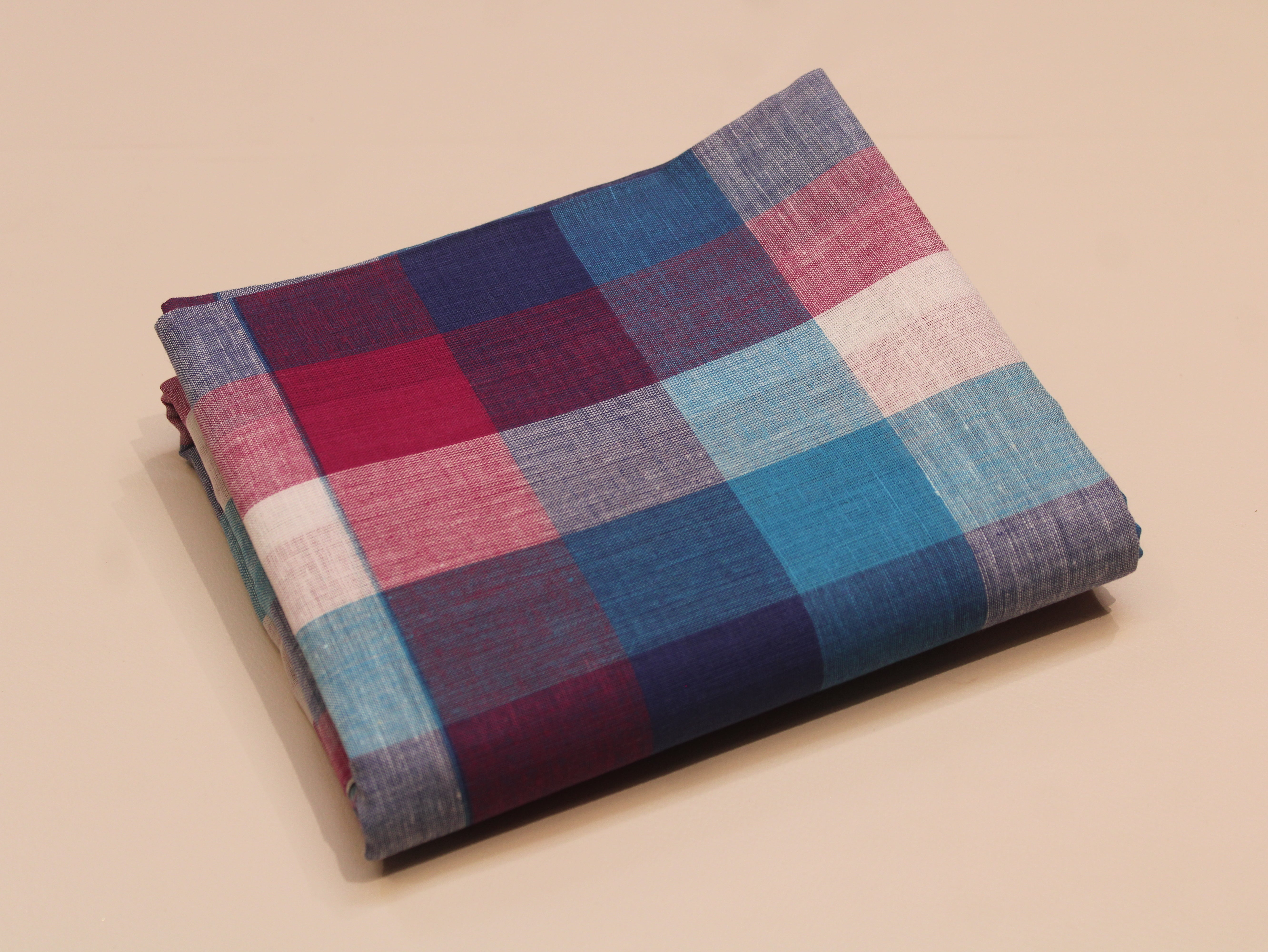 Pure Cotton Handloom Multi Checked Fabric 44 Inch | Mfoks