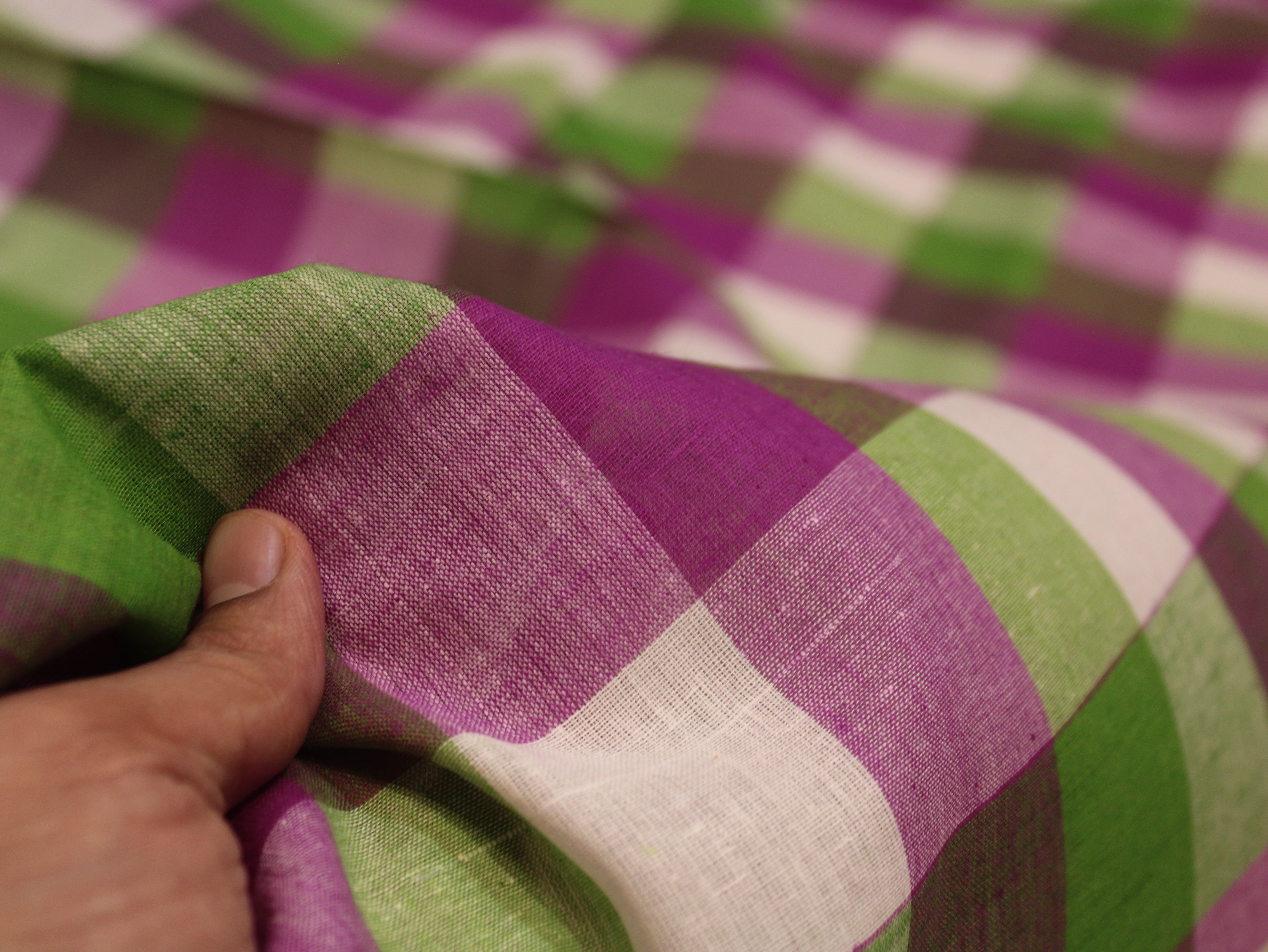 Pure Cotton Handloom Multi Checked Fabric 44 Inch | Mfoks