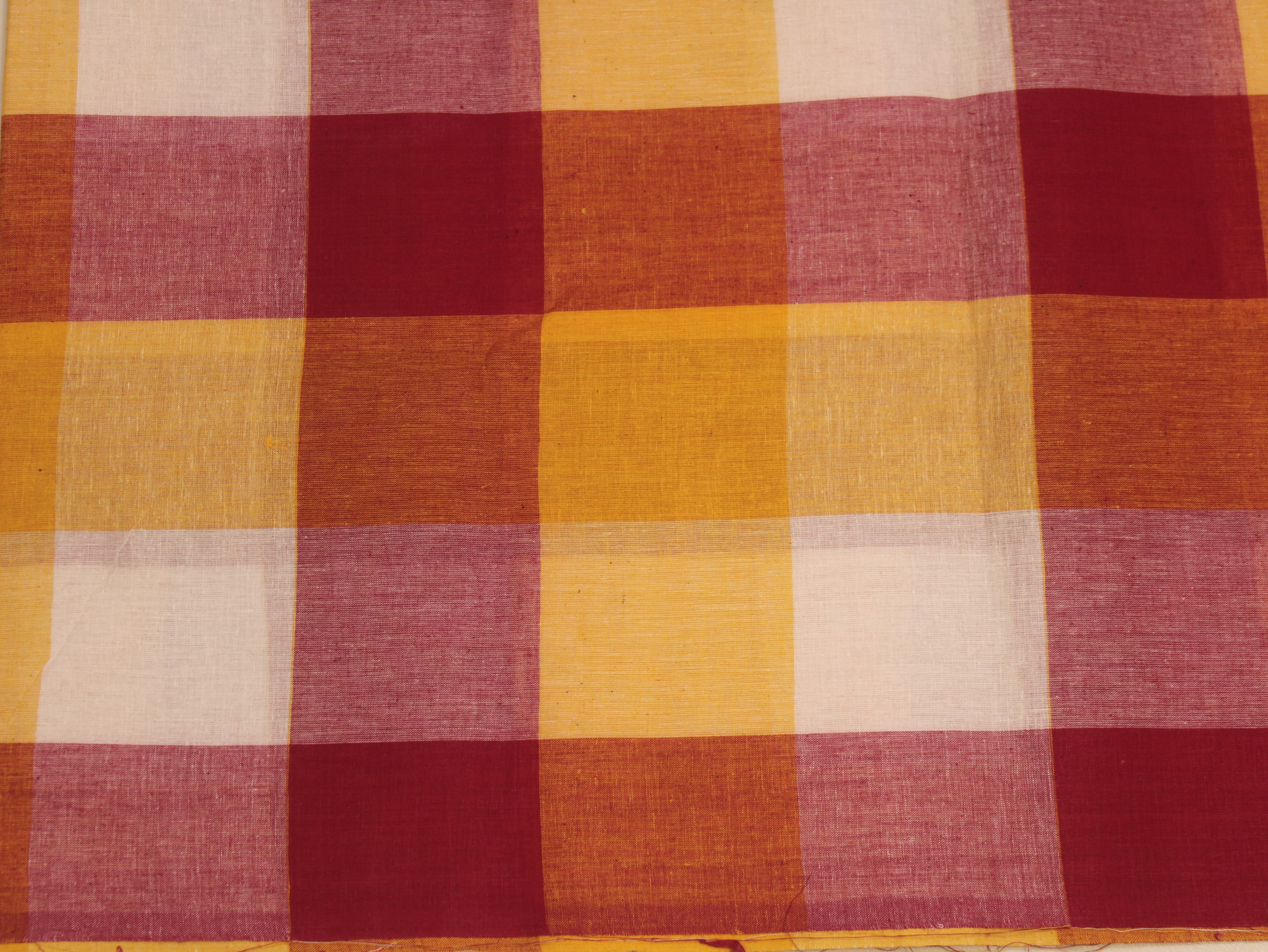 Pure Cotton Handloom Big (4X4) Multi Checked Fabric 44 Inch | Mfoks