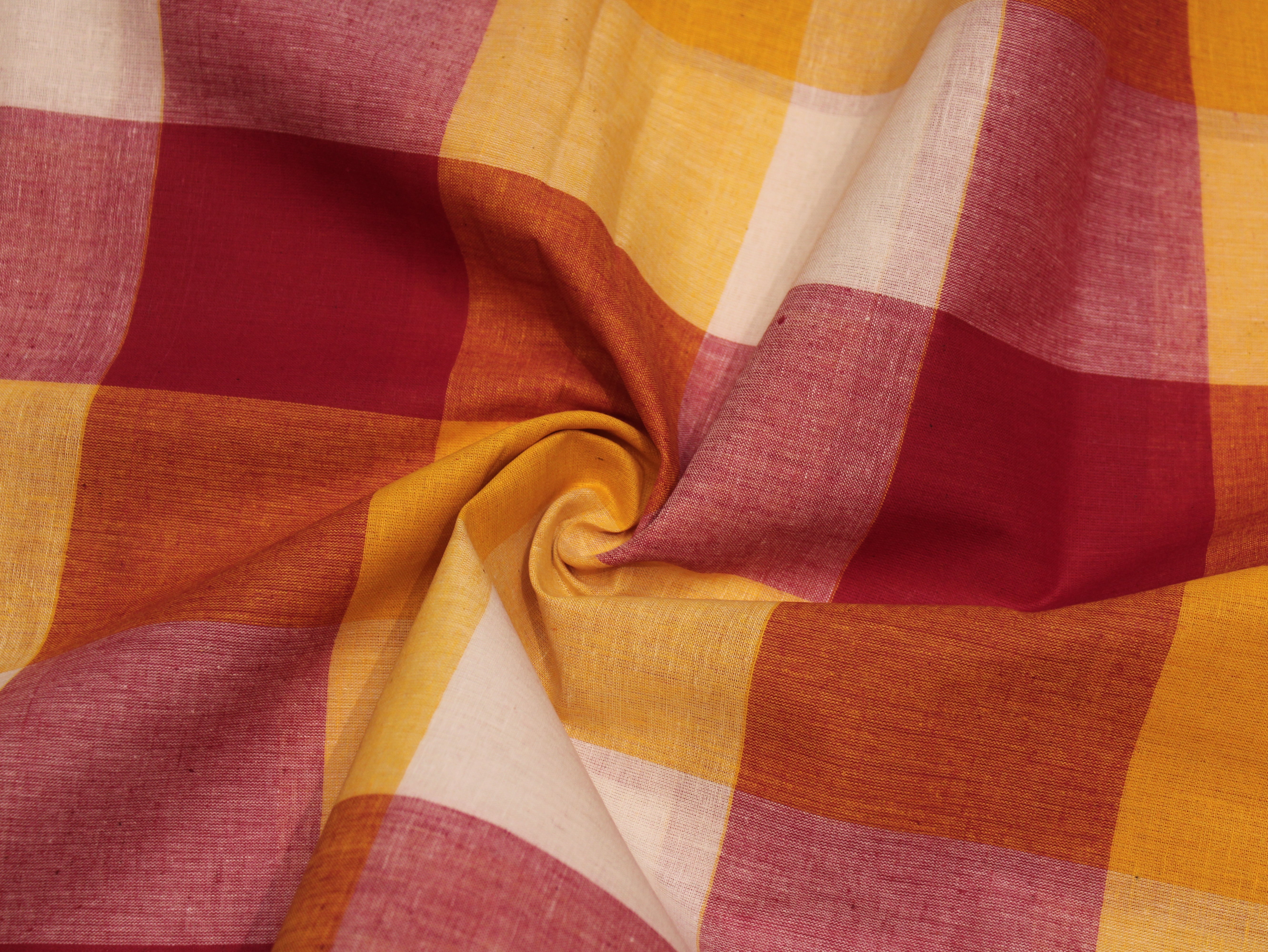 Pure Cotton Handloom Big (4X4) Multi Checked Fabric 44 Inch | Mfoks