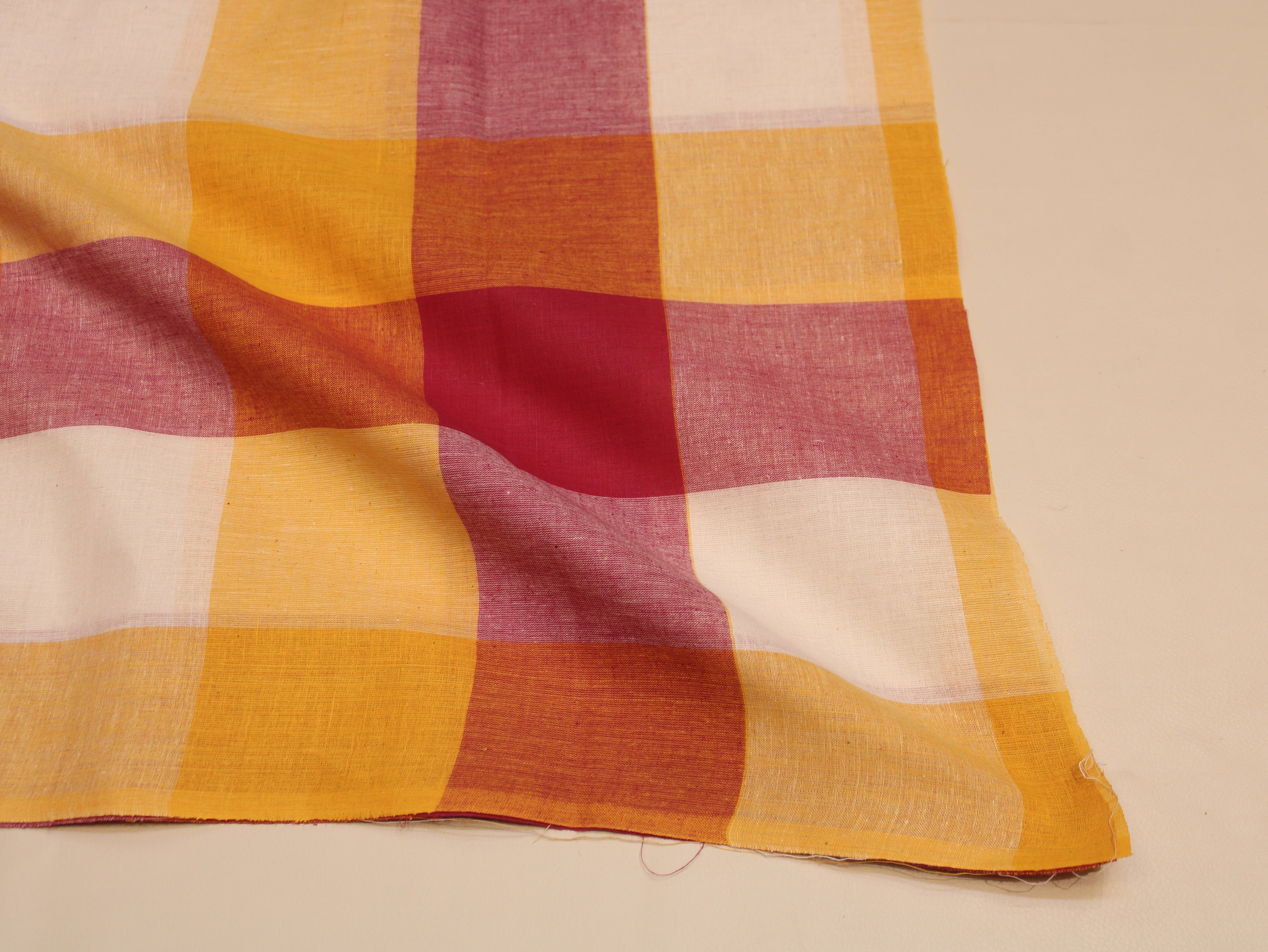 Pure Cotton Handloom Big (4X4) Multi Checked Fabric 44 Inch | Mfoks