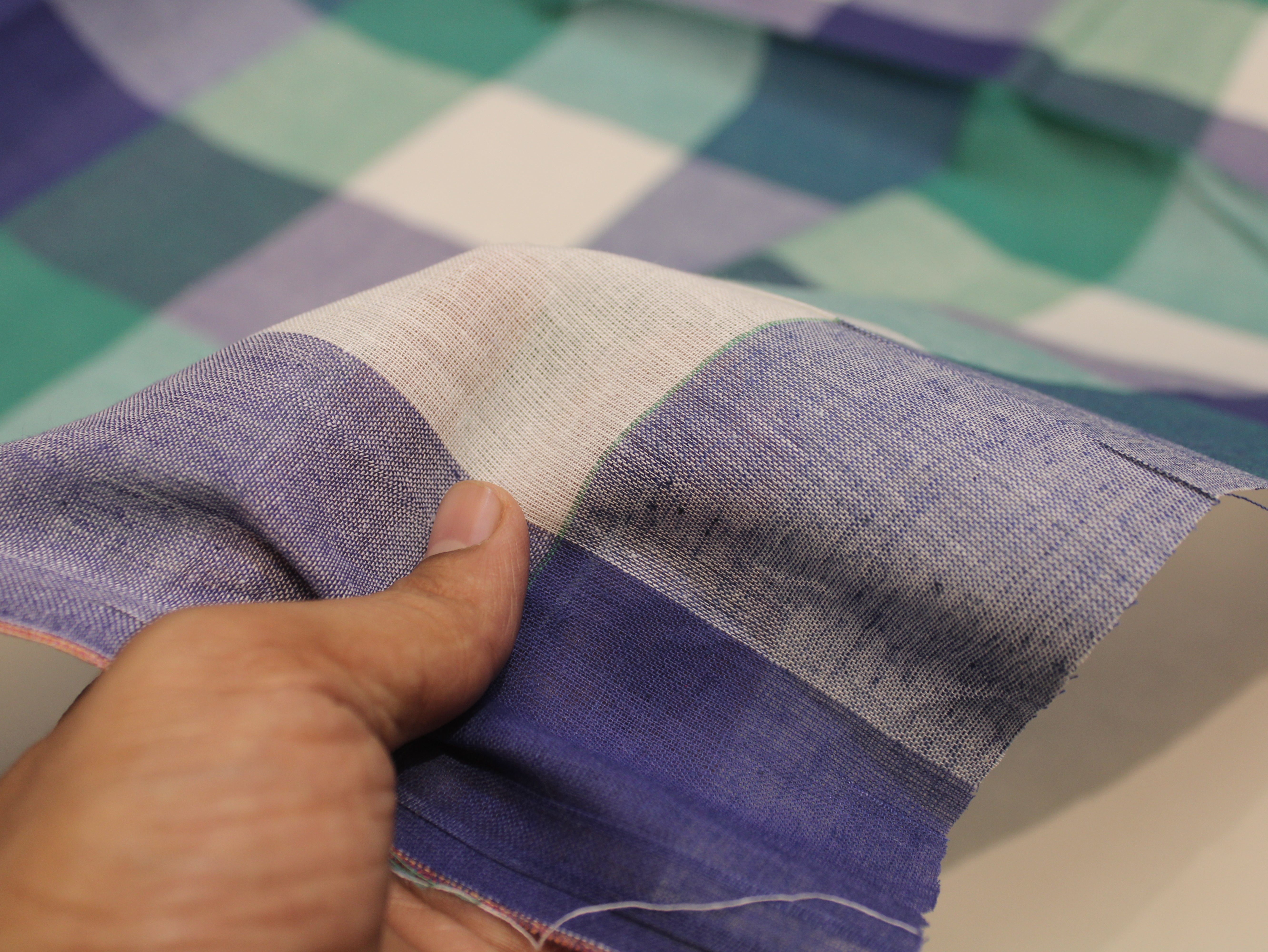 Pure Cotton Handloom Big (4X4) Multi Checked Fabric 44 Inch | Mfoks